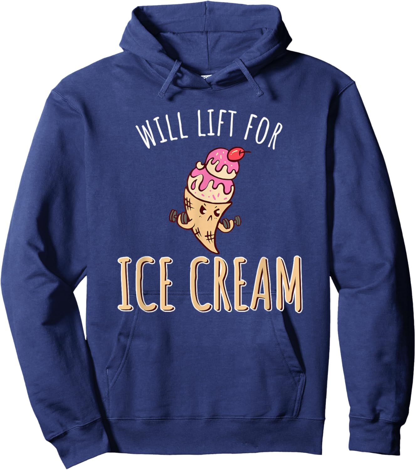 Will Lift For Ice Cream Hoodie - Hoodie | Navy