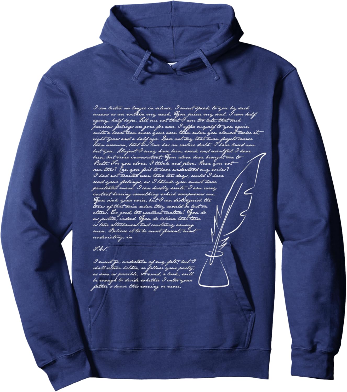 Jane Austen Persuasion Captain Wentworth Letter Literary Hoodie - Hoodie | Navy