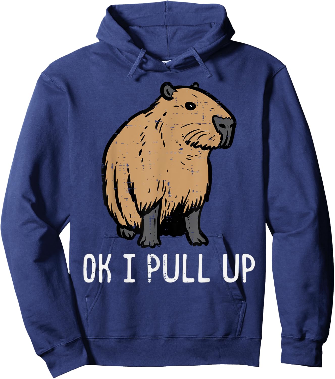 Capybara Ok I Pull Up Funny Capy Meme Rodent Men Women Kids Hoodie - Hoodie | Navy
