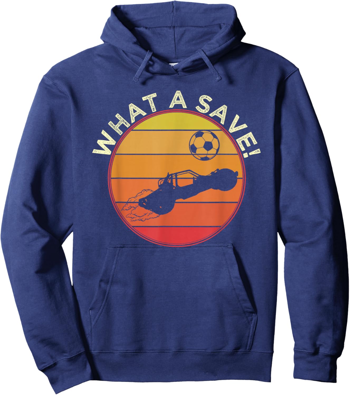 What a Rescue Vintage Retro Rocket Soccer Car League Hoodie - Hoodie | Navy