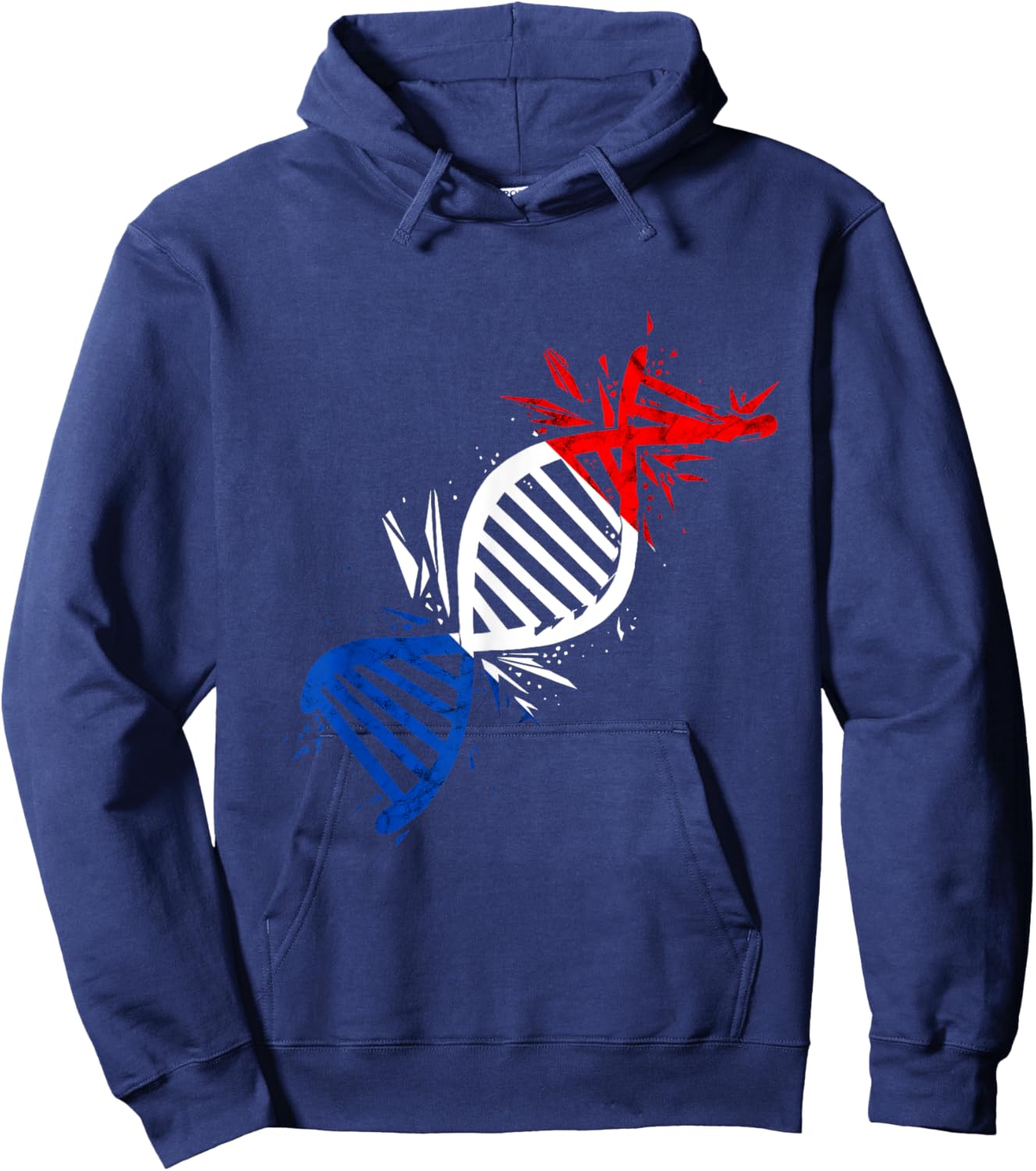 French Roots DNA In Blood French Flag French Pride France Hoodie - Hoodie | Navy