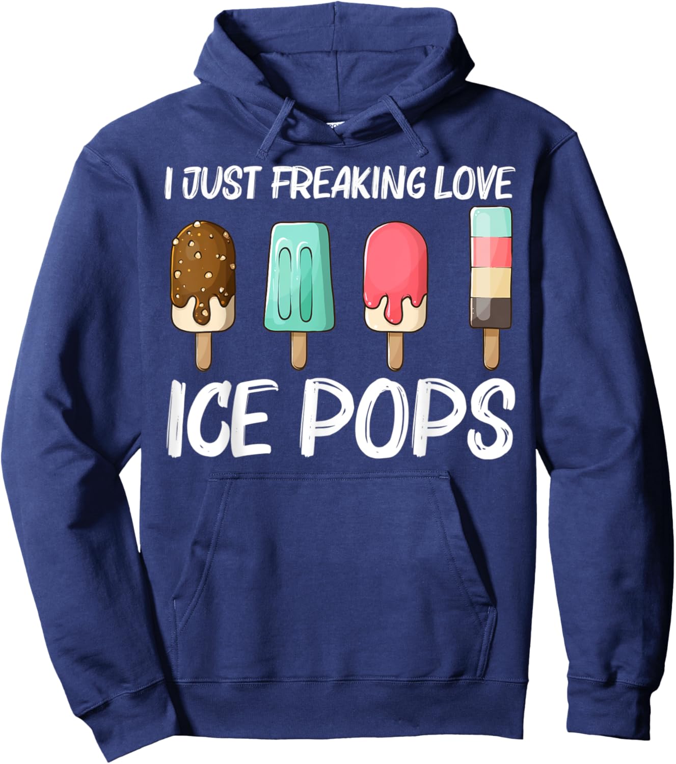 Cute Ice Pop Gift Women Ice Cream Frozen Food Lovers Hoodie - Hoodie | Navy