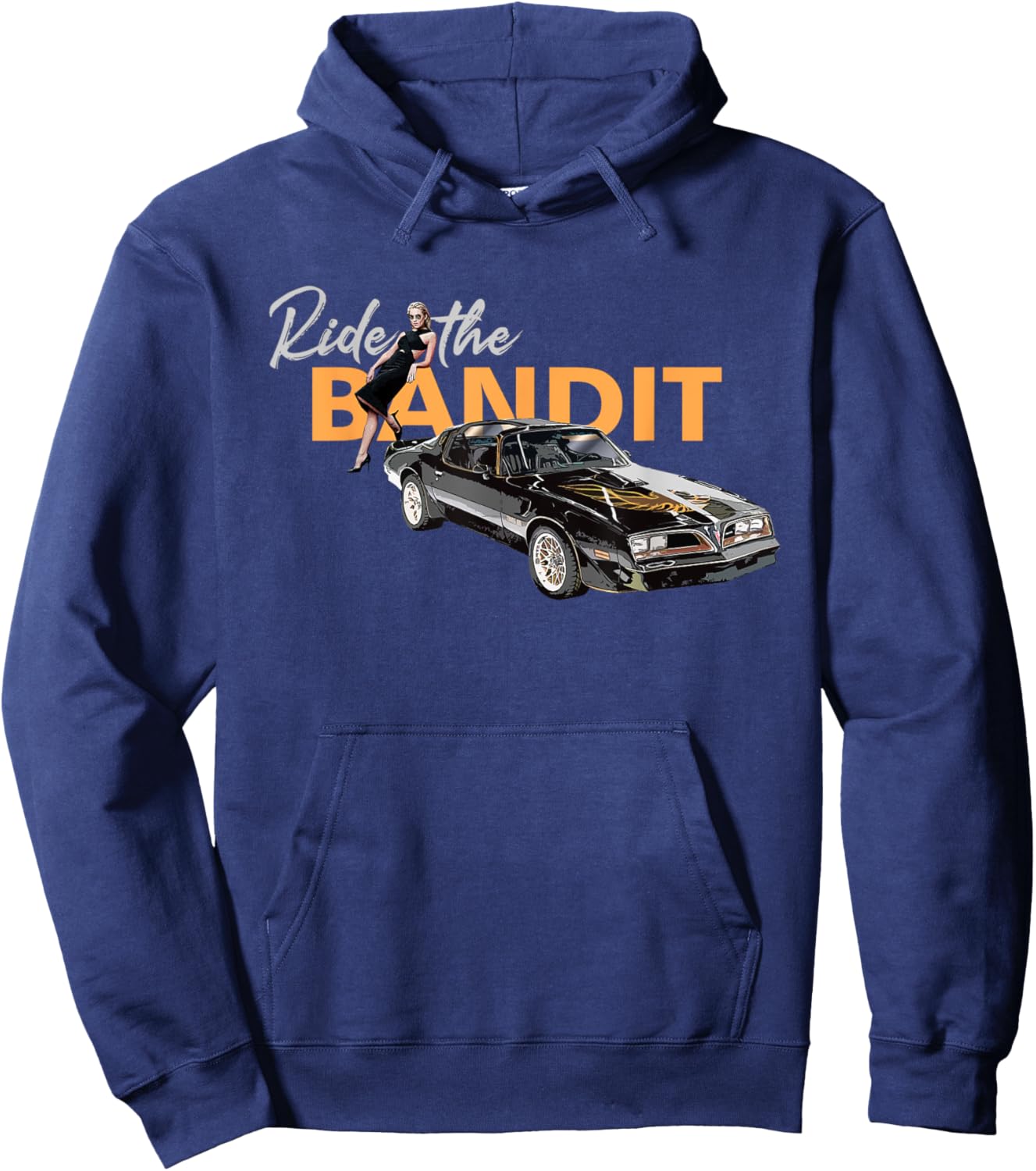 Classic Cars, 1977 Bandit Trans AM, Vintage Black Trans AM Hoodie - Hoodie | Navy