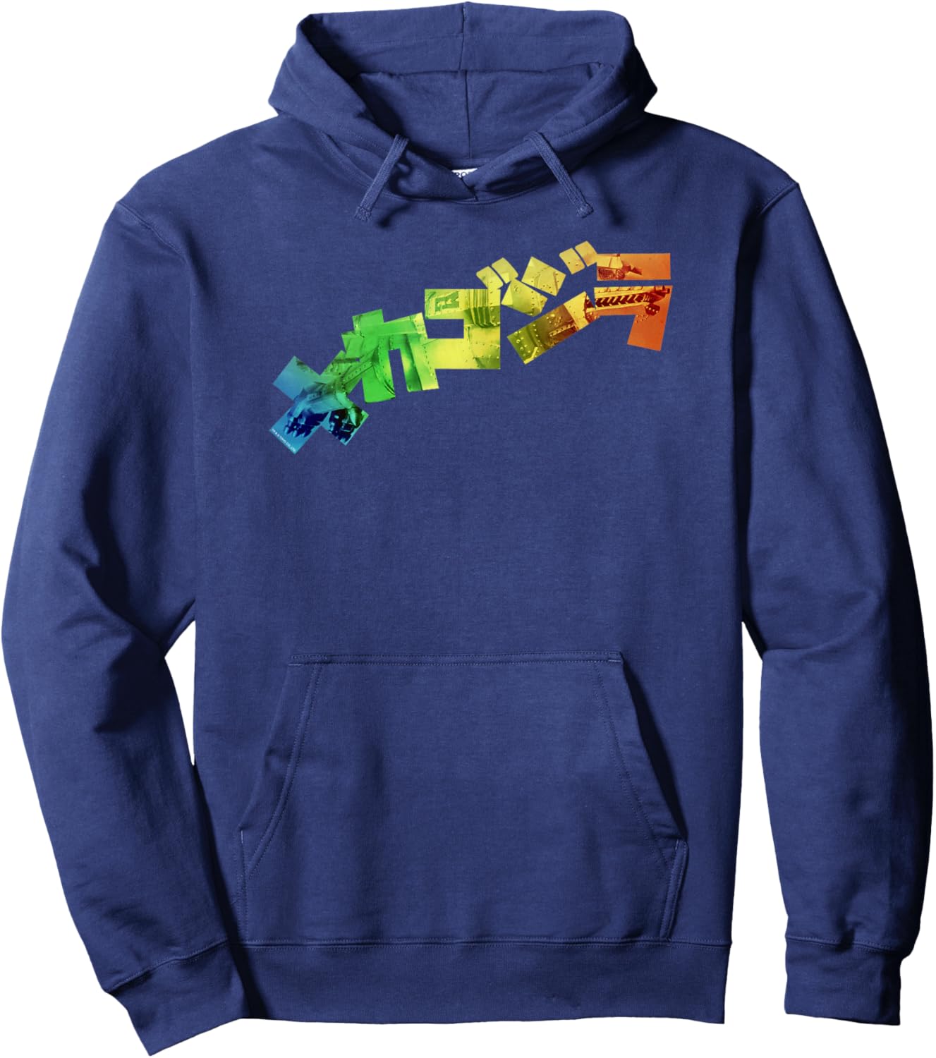 Godzilla Official Mechagodzilla Japanese Logo - Black, -Adult, Short Sleeve, Small Hoodie - Hoodie | Navy