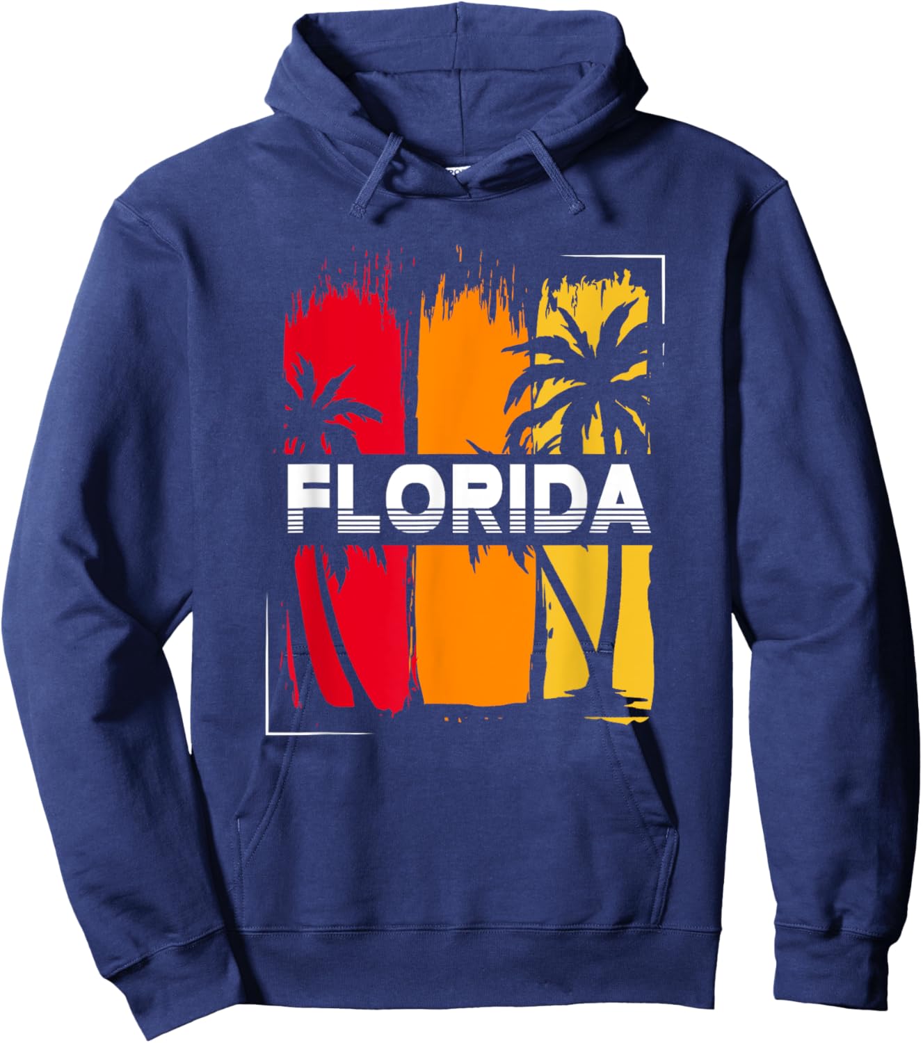 Retro Tropical Summer Vacation South Beach FL Miami Florida Women Kids Hoodie - Hoodie | Navy
