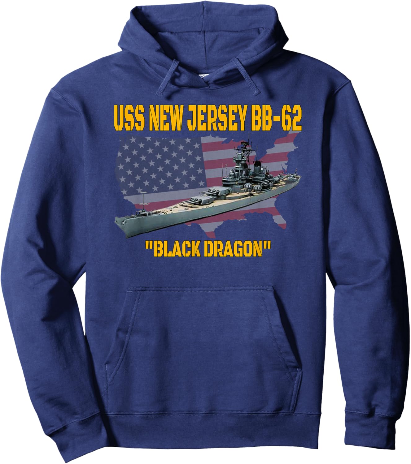 WW2 Warship & Vietnam War USS New Jersey BB-62 Battleship Hoodie - Hoodie | Navy
