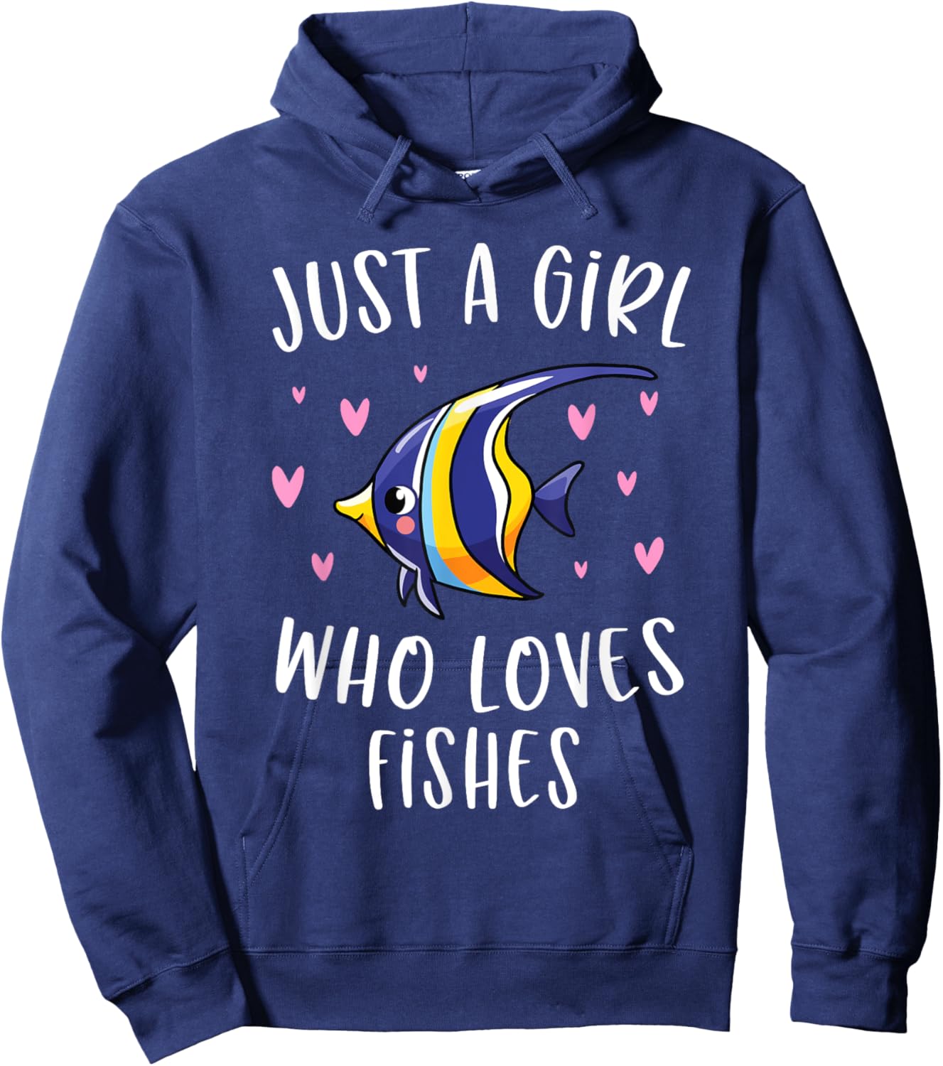 Cute Fishing Shirt For Girls Just A Girl Who Loves Fishes Hoodie - Hoodie | Navy
