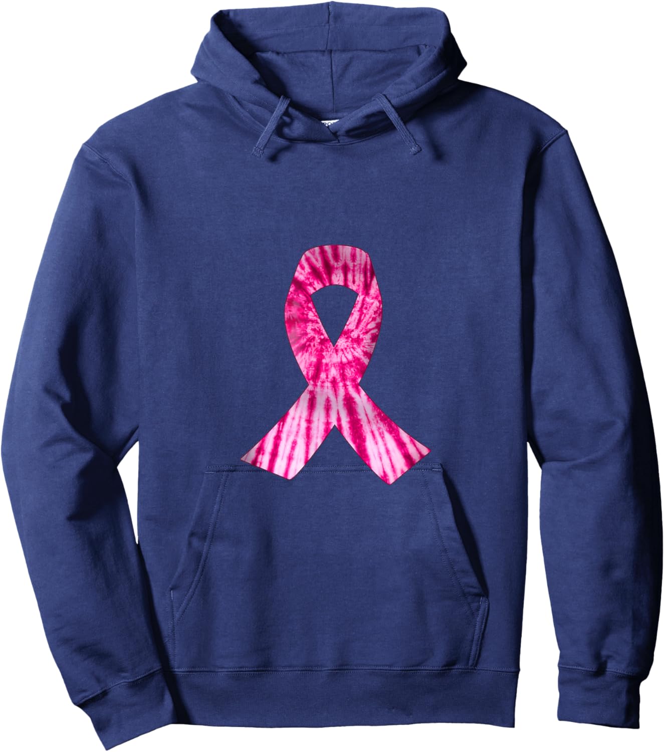Pink Ribbon Tie Dye Breast Cancer Awareness Women Hoodie - Hoodie | Navy