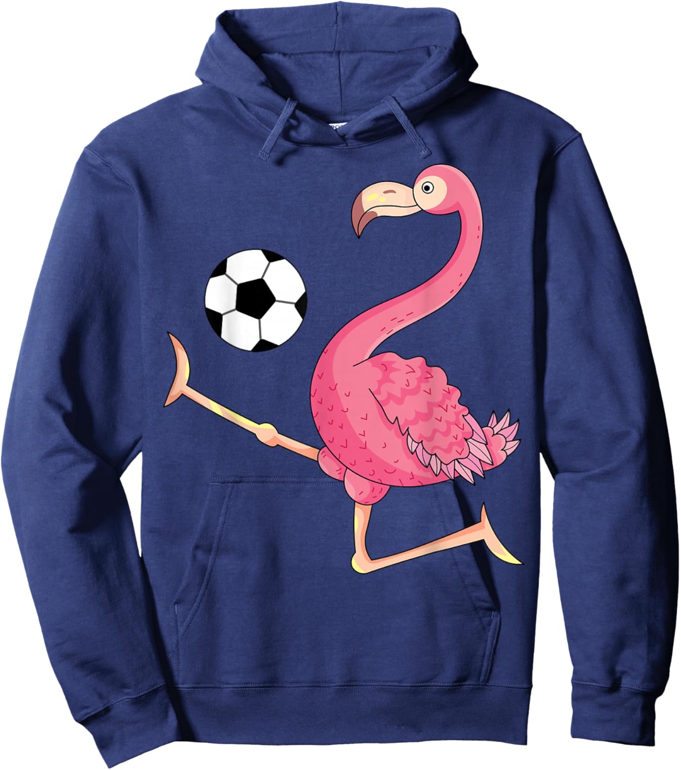 Funny Flamingo Playing Soccer Flamingo Soccer Hoodie - Hoodie | Navy