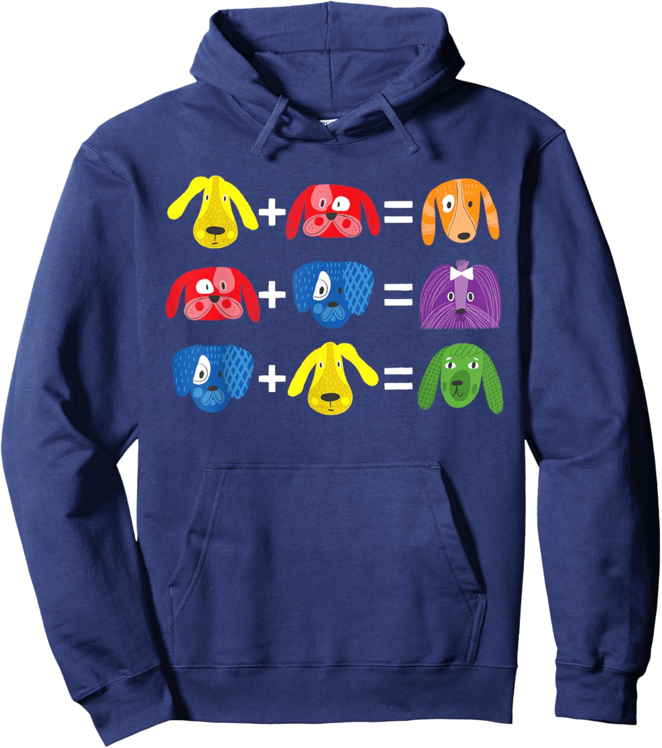 Dog Themed Artist Color Theory Educational Art Teacher Hoodie - Hoodie | Navy
