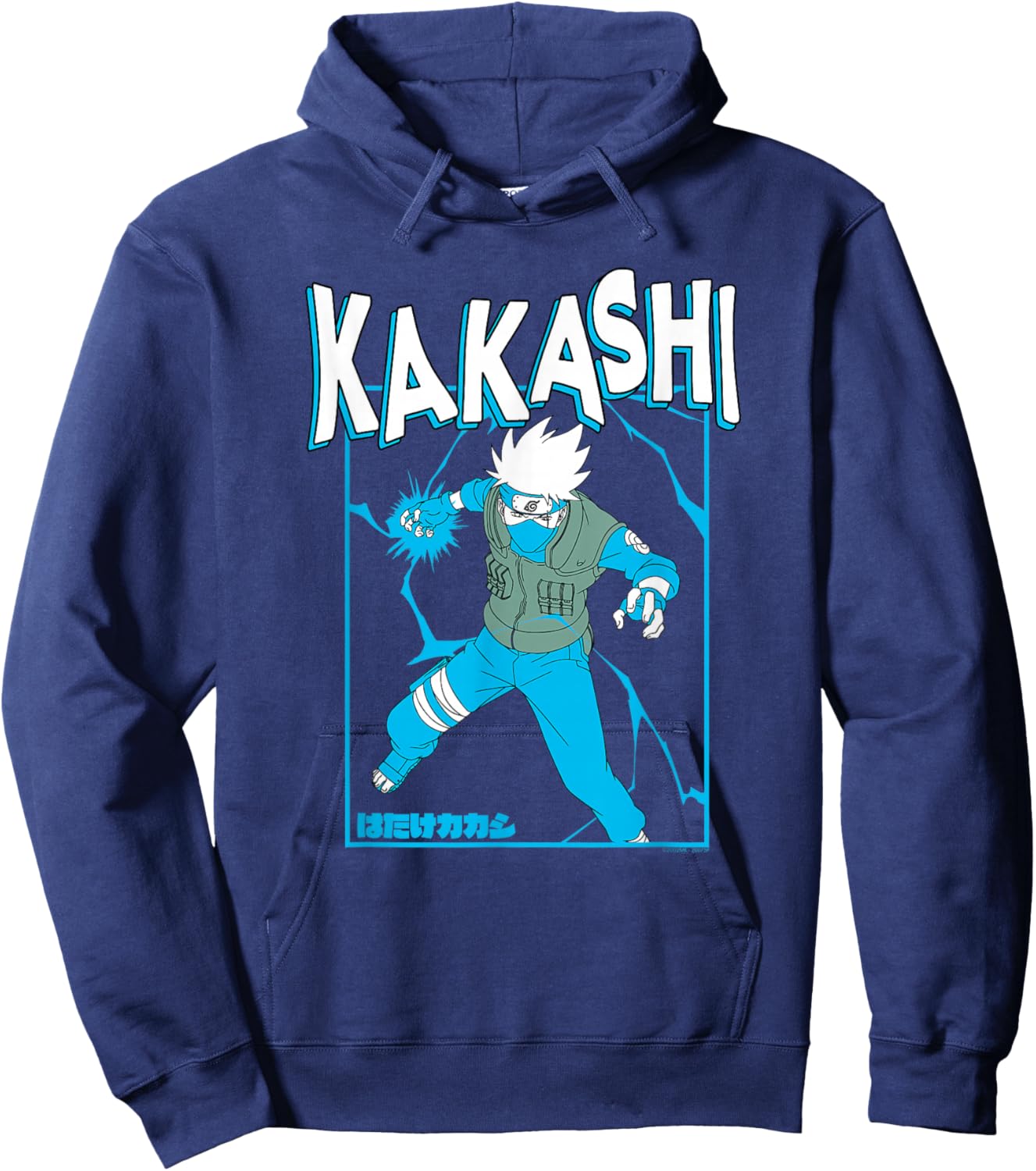 Naruto Shippuden Kakashi Chidori Lightning Sketch Anime Hoodie - Hoodie | Navy