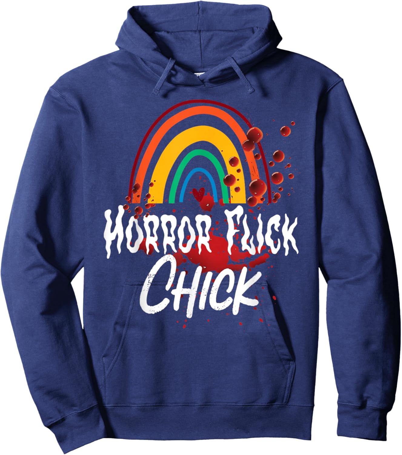 Scary Horror Movie Rainbow Blood Horror Flick Chick Hoodie - Hoodie | Navy