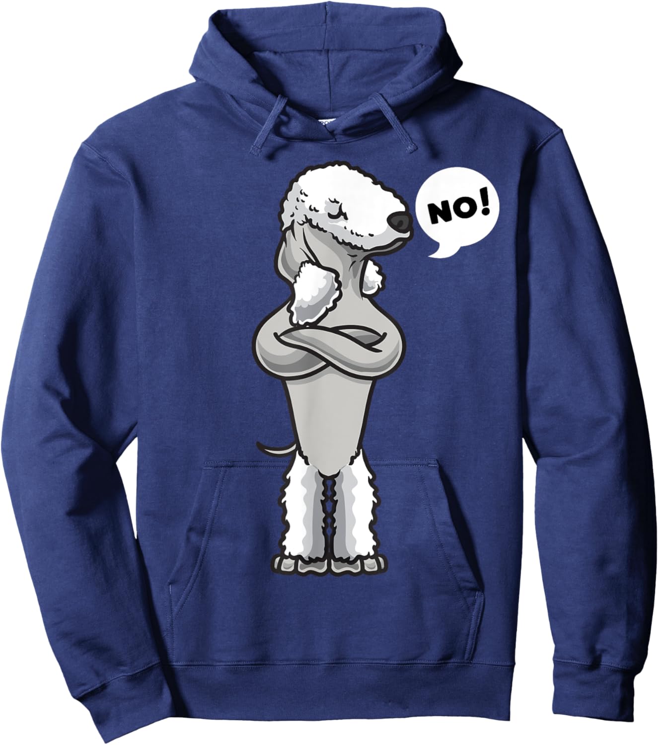 Stubborn Bedlington terrier Dog funny Hoodie - Hoodie | Navy