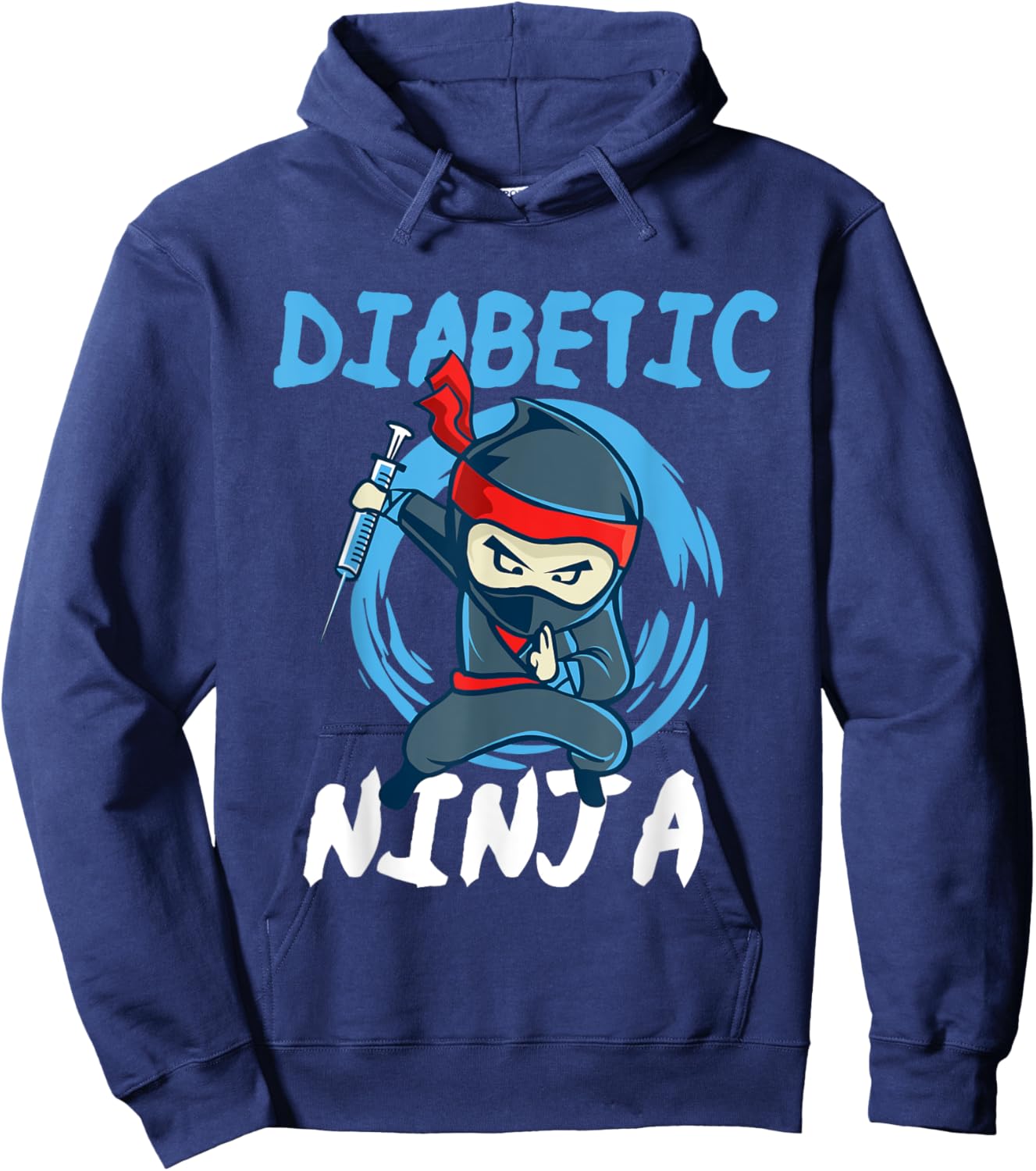 Diabetic Ninja - T1D Blood Sugar Diabetes Awareness Hoodie - Hoodie | Navy