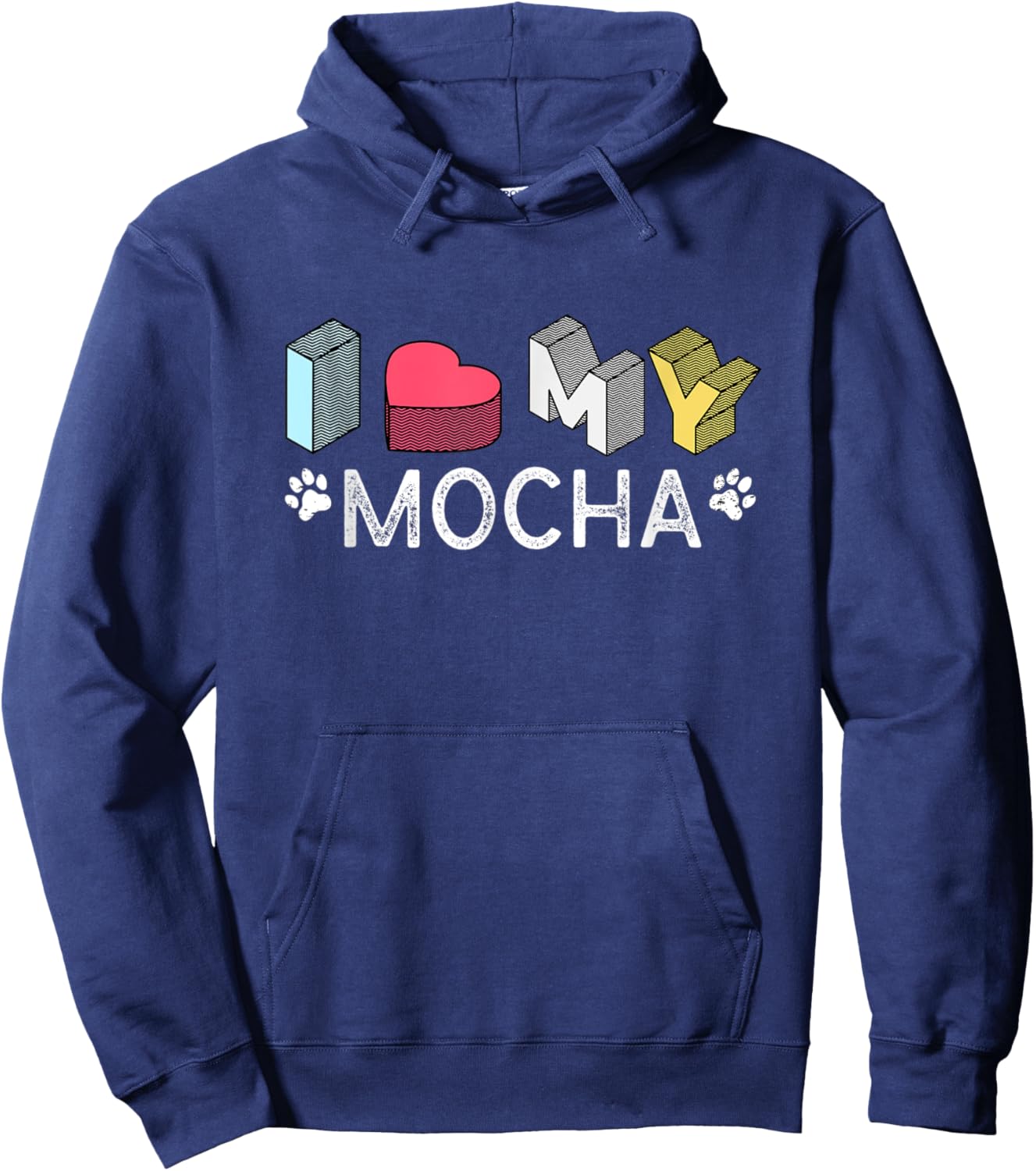Mocha Personalized Dog Name Mocha Pet Lover Hoodie - Hoodie | Navy