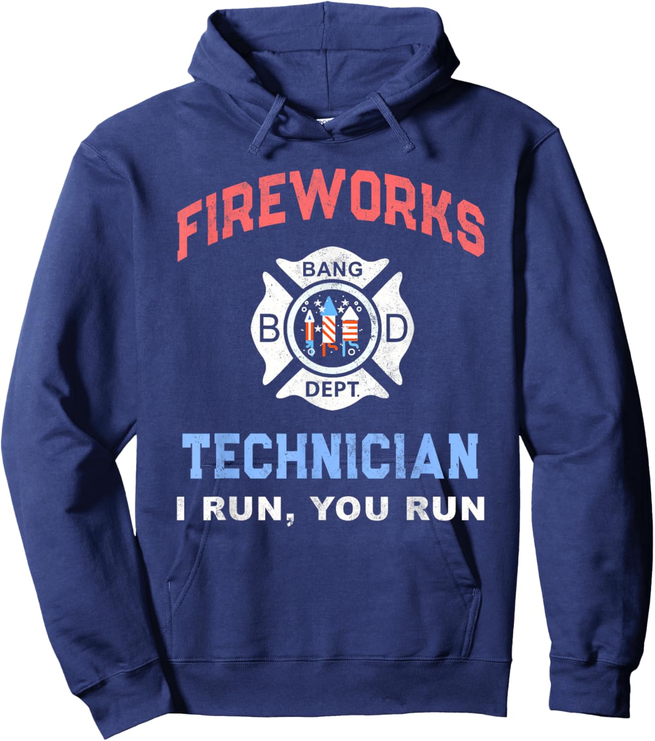 Funny FIREWORKS TECHNICIAN America Firefighter Pyro Expert Hoodie - Hoodie | Navy