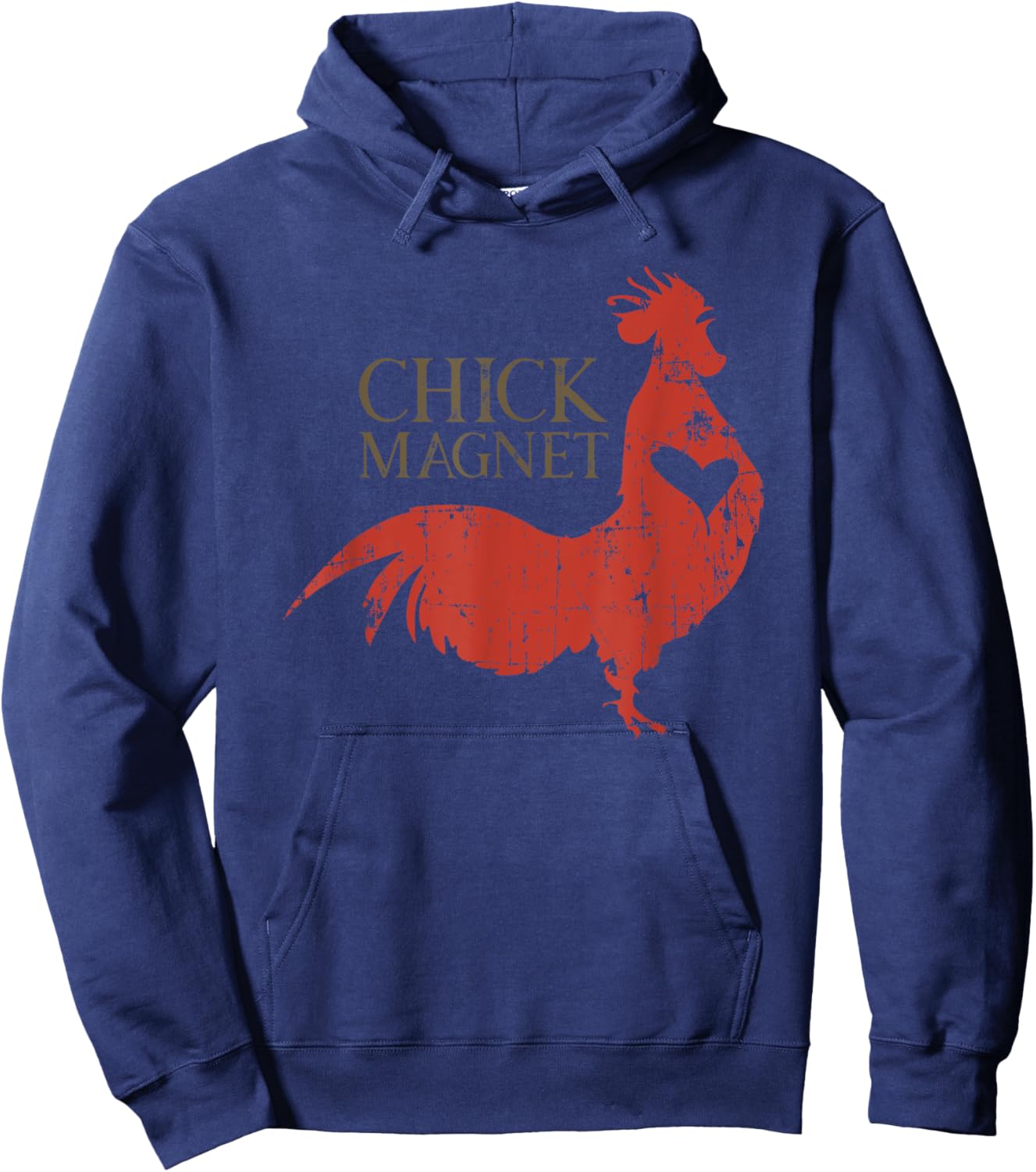 Chick Magnet Funny Rooster Adult Humor Retro Vintage Hoodie - Hoodie | Navy