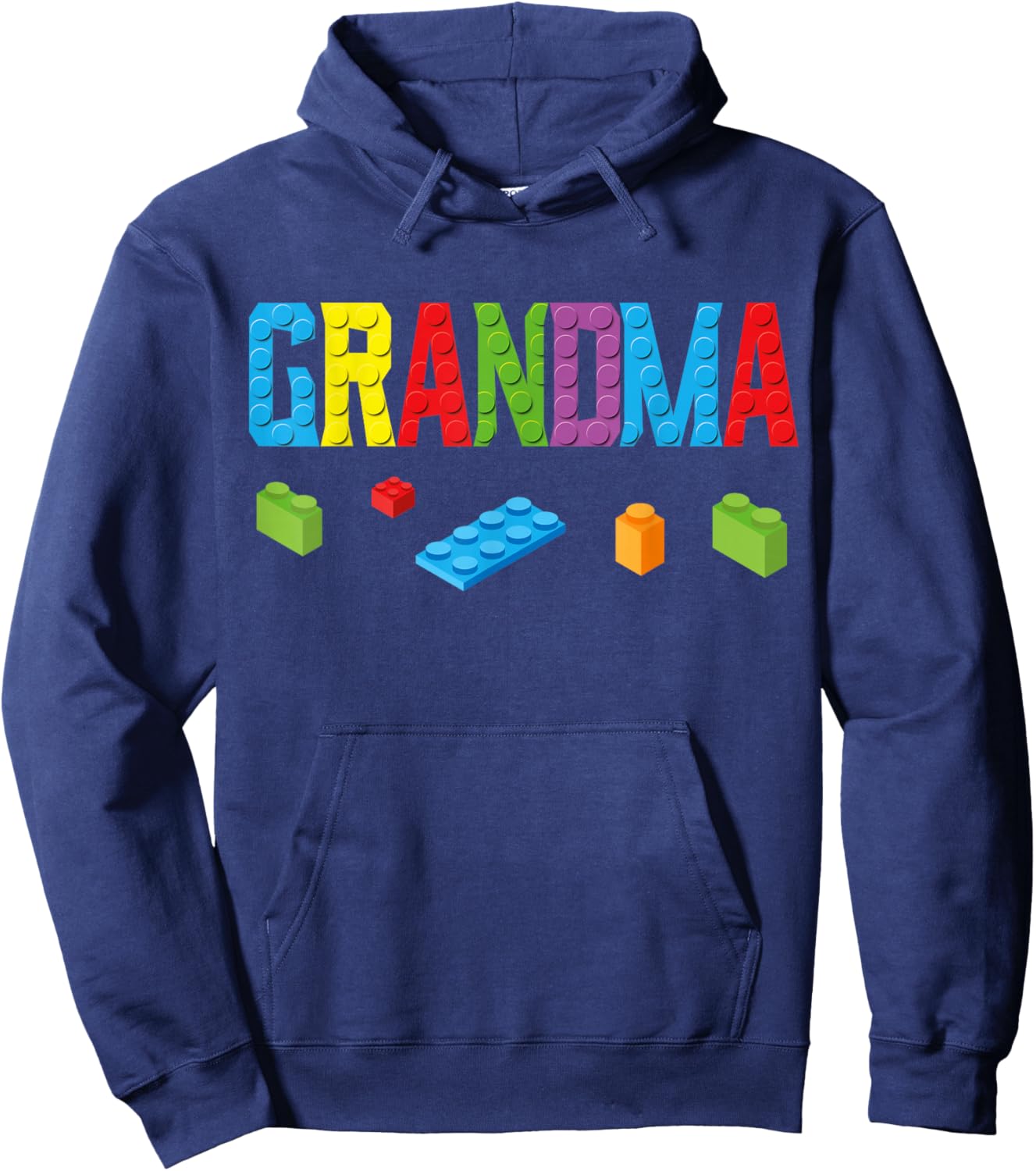 Grandma Master Builder Building Bricks Blocks Family Set Hoodie - Hoodie | Navy