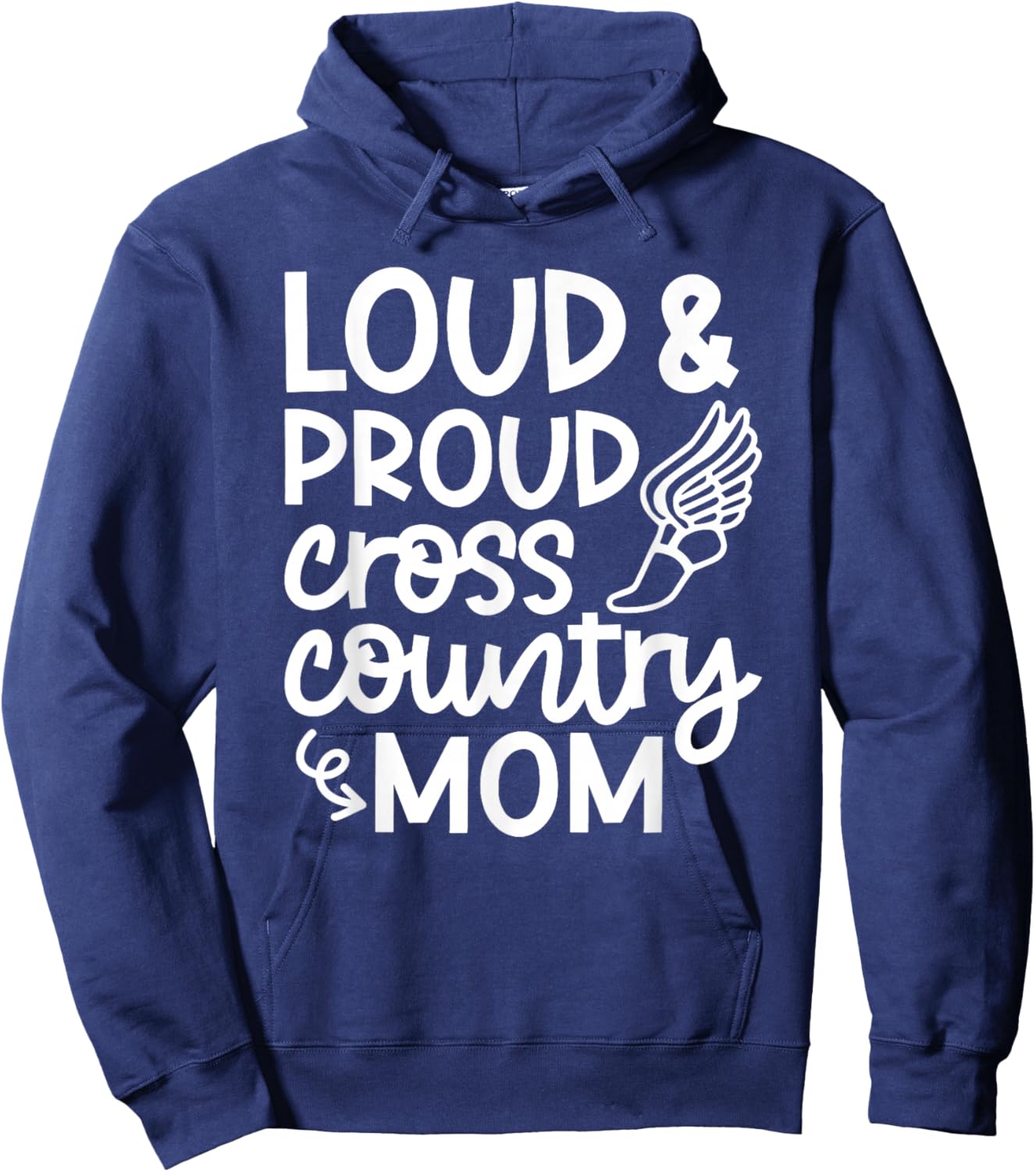 Loud And Proud Cross Country Mom Runner Track And Field Cute Hoodie - Hoodie | Navy