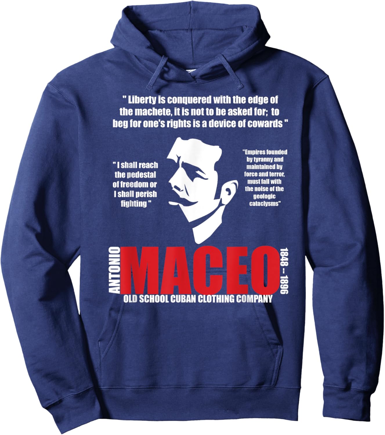 Antonio Maceo Cuban Patriot Cuba Libre War of Independence Hoodie - Hoodie | Navy