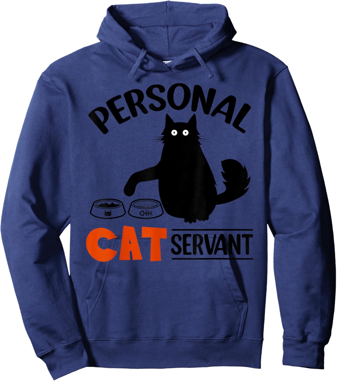 Funny Black Cat Personal Cat Servant Hoodie - Hoodie | Navy