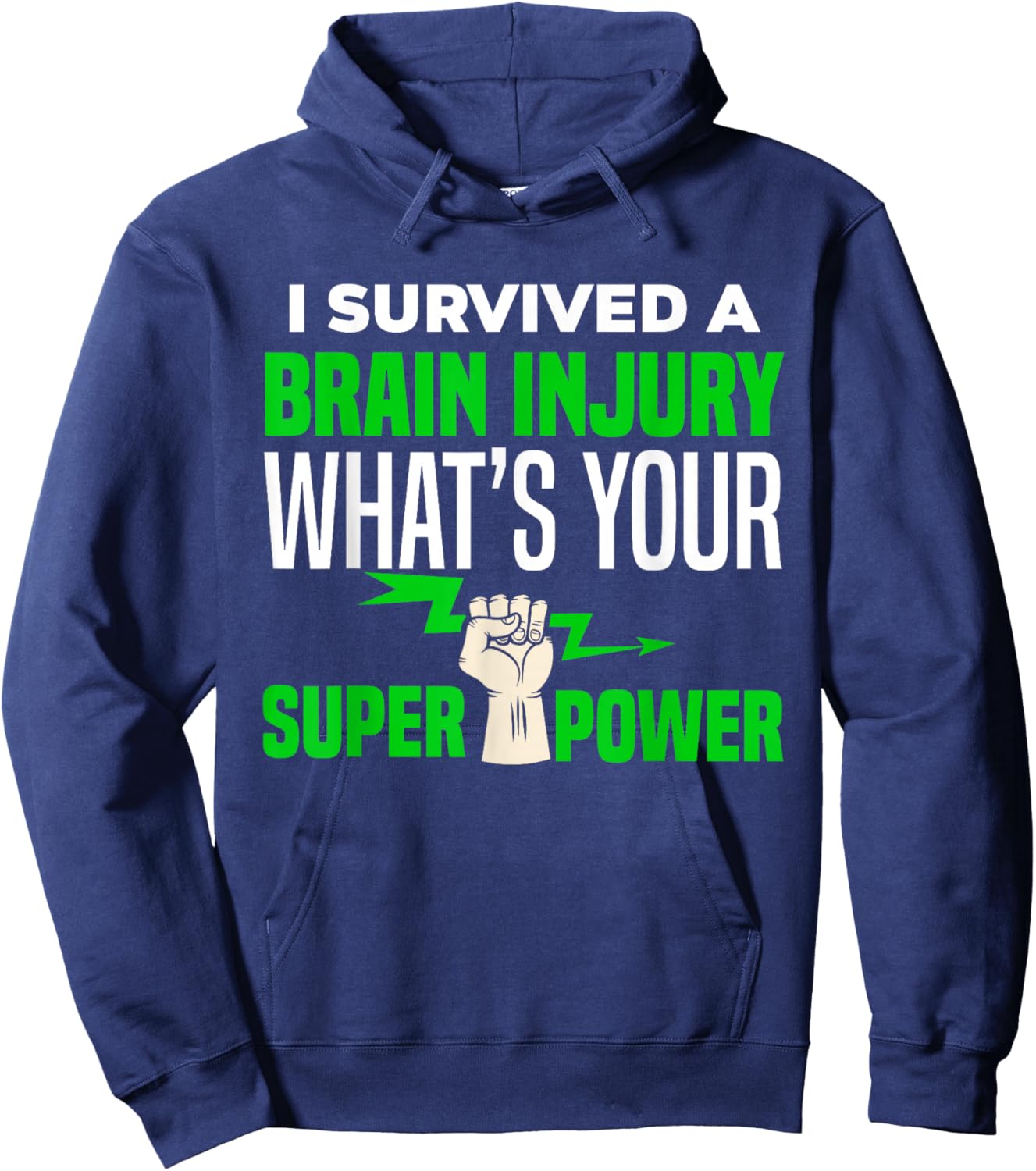 I Survived Brain Injury Awareness TBI Brain Injury Survivor Hoodie - Hoodie | Navy