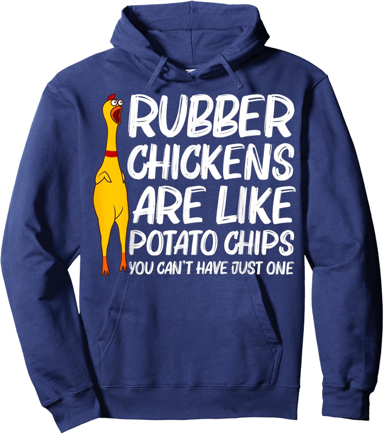 Funny Rubber Chicken Gift Men Women Rubber Chicken Costume Hoodie - Hoodie | Navy