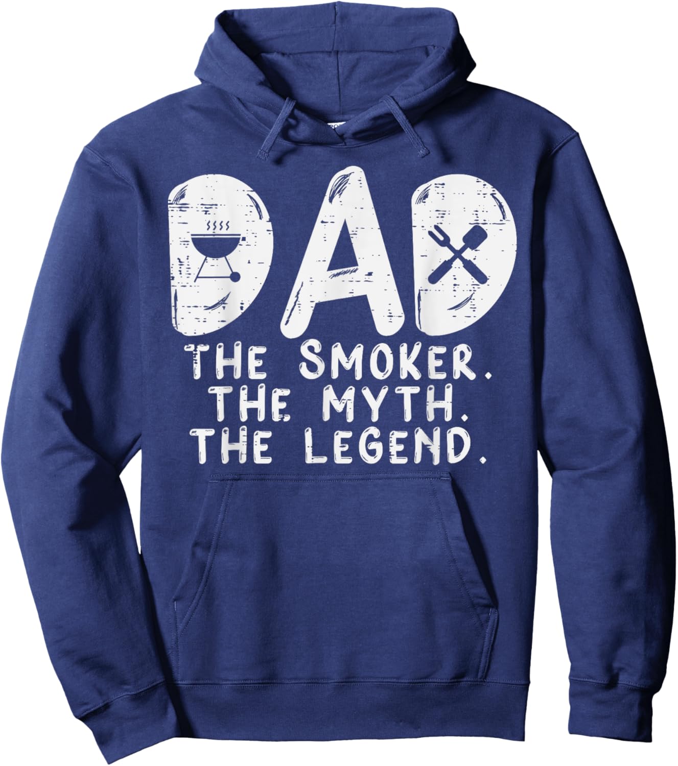 Dad Smoker Myth Legend Bbq Grilling Smoking Father Daddy Men Hoodie - Hoodie | Navy
