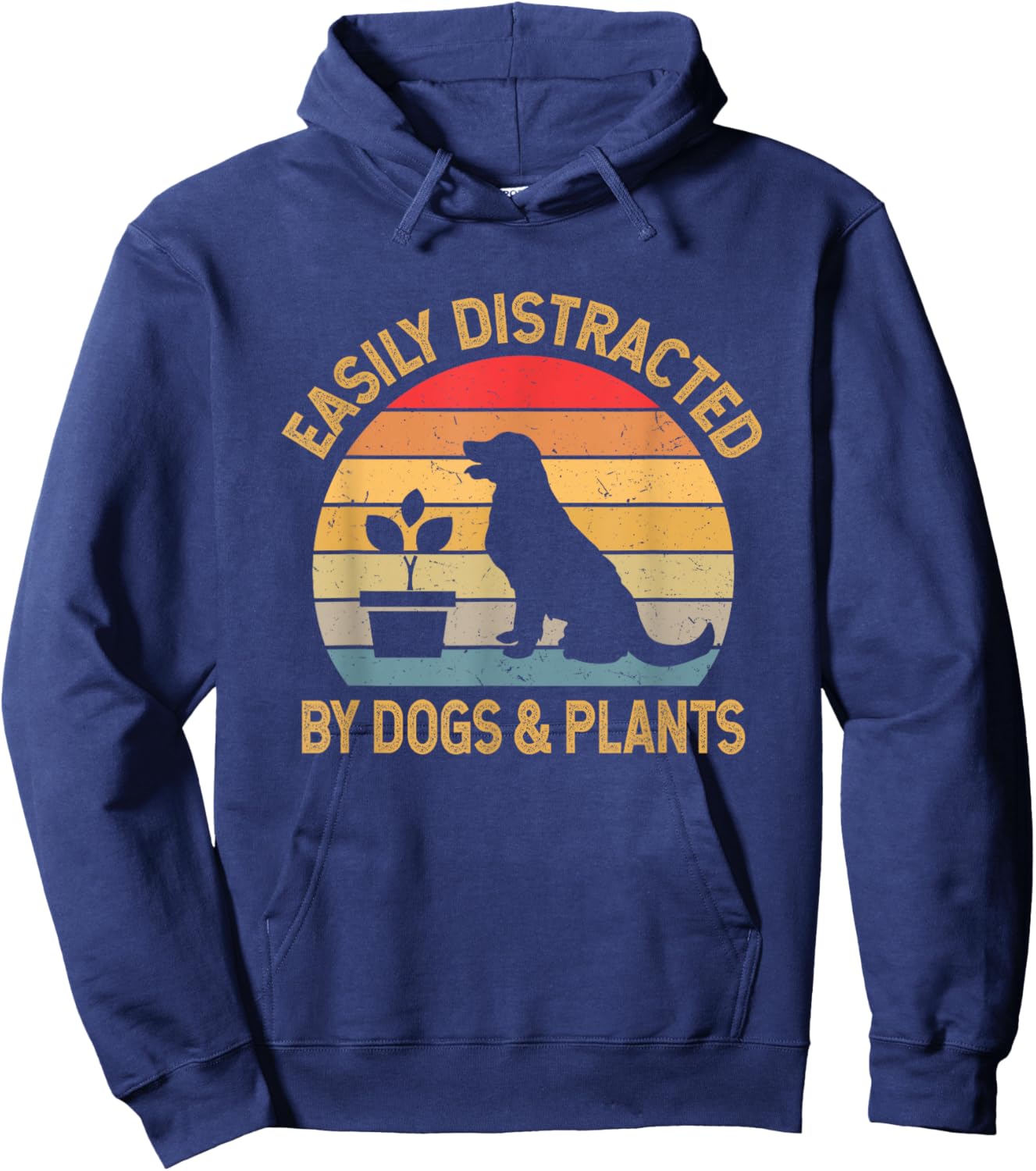 Easily distracted by dogs and plants Hoodie - Hoodie | Navy