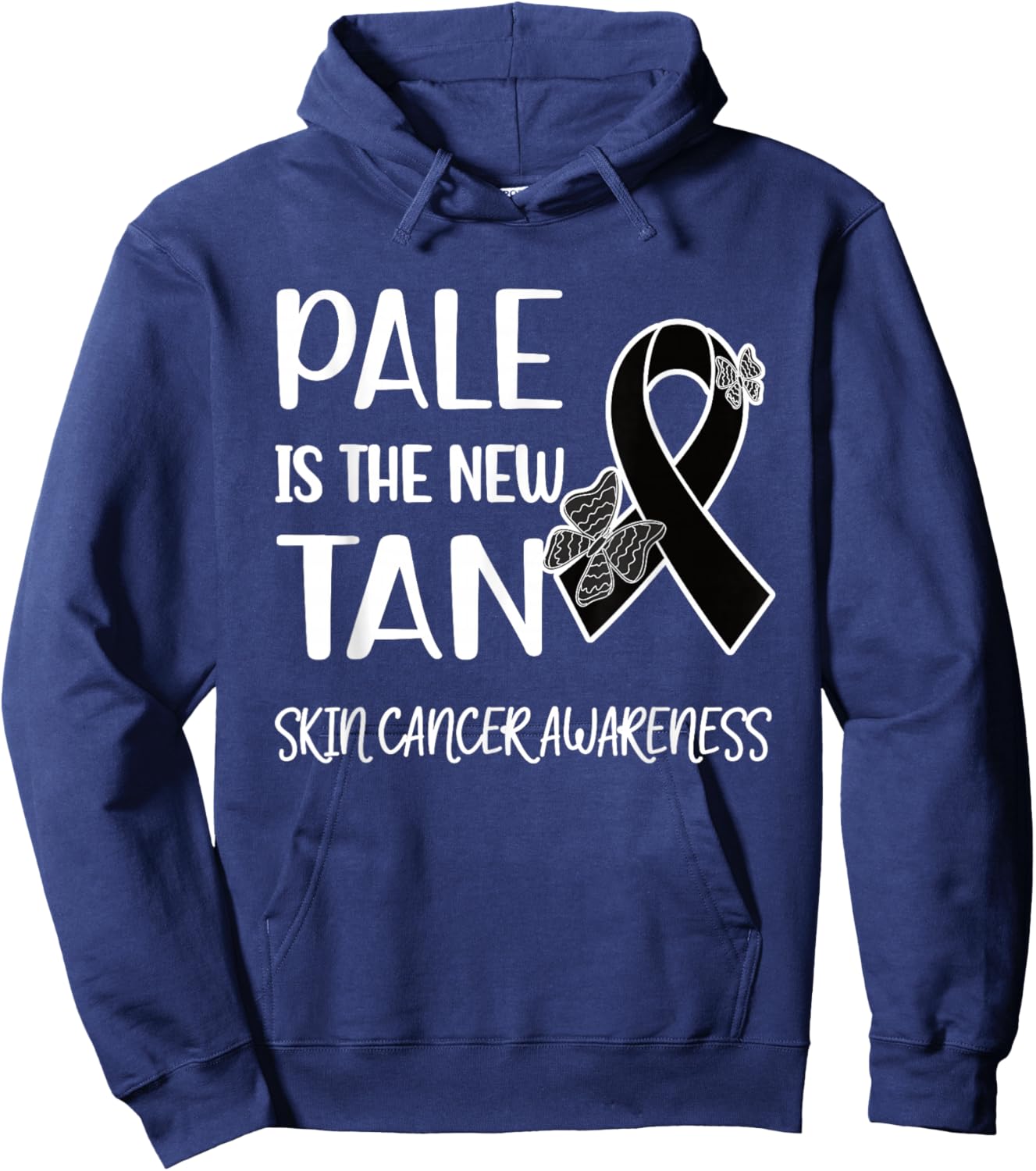 Pale Is The New Tan | Skin Cancer Survivor Melanoma Warrior Hoodie - Hoodie | Navy