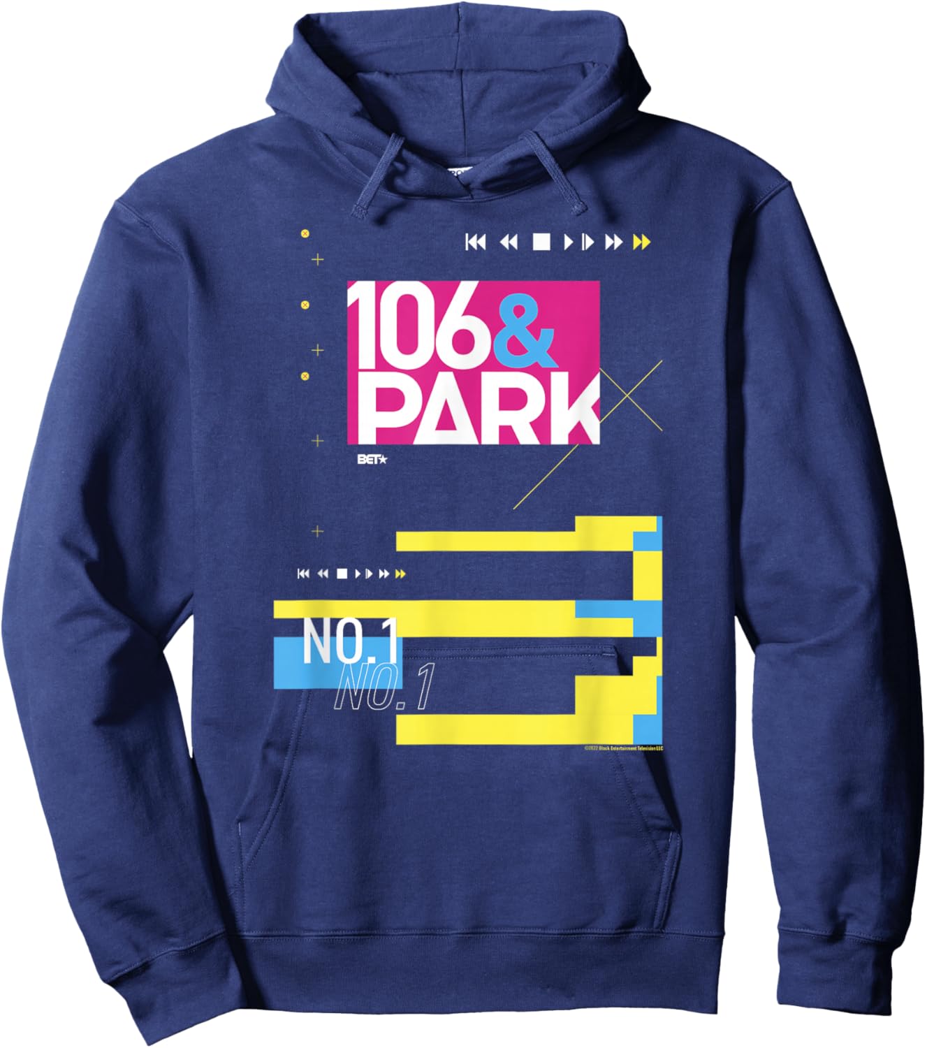 BET 106 & Park Composition - Women's -Adults Black Modern Letter Print - Small - - Short Sleeve - Classic Fit - Imported Hoodie - Hoodie | Navy