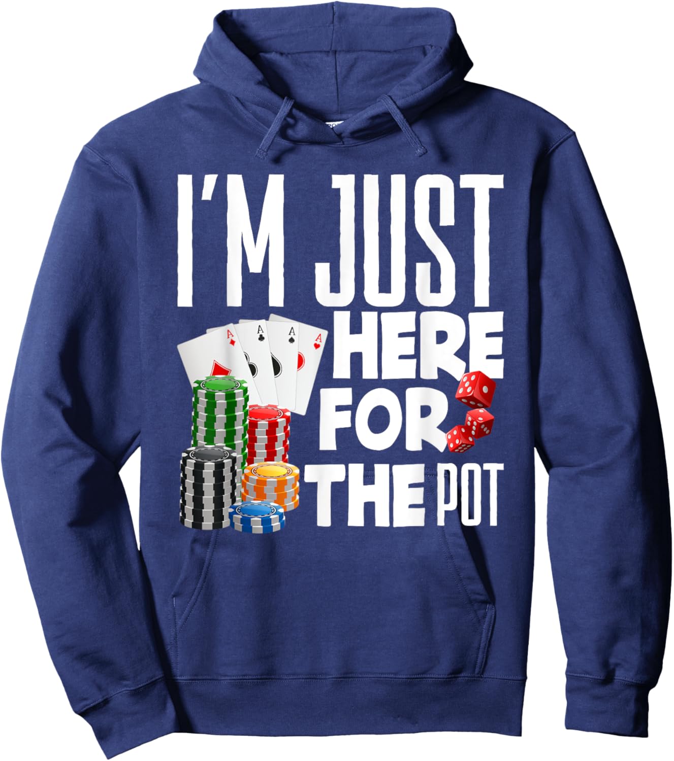 Poker Casino Texas Hold'em Gambling Pot Cards Player Hoodie - Hoodie | Navy