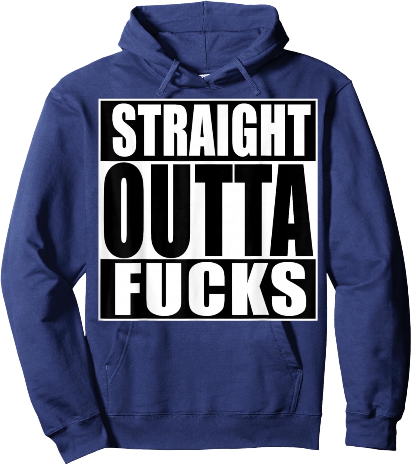 Straight Outta Fucks Funny Zero Fucks Given Hoodie - Hoodie | Navy