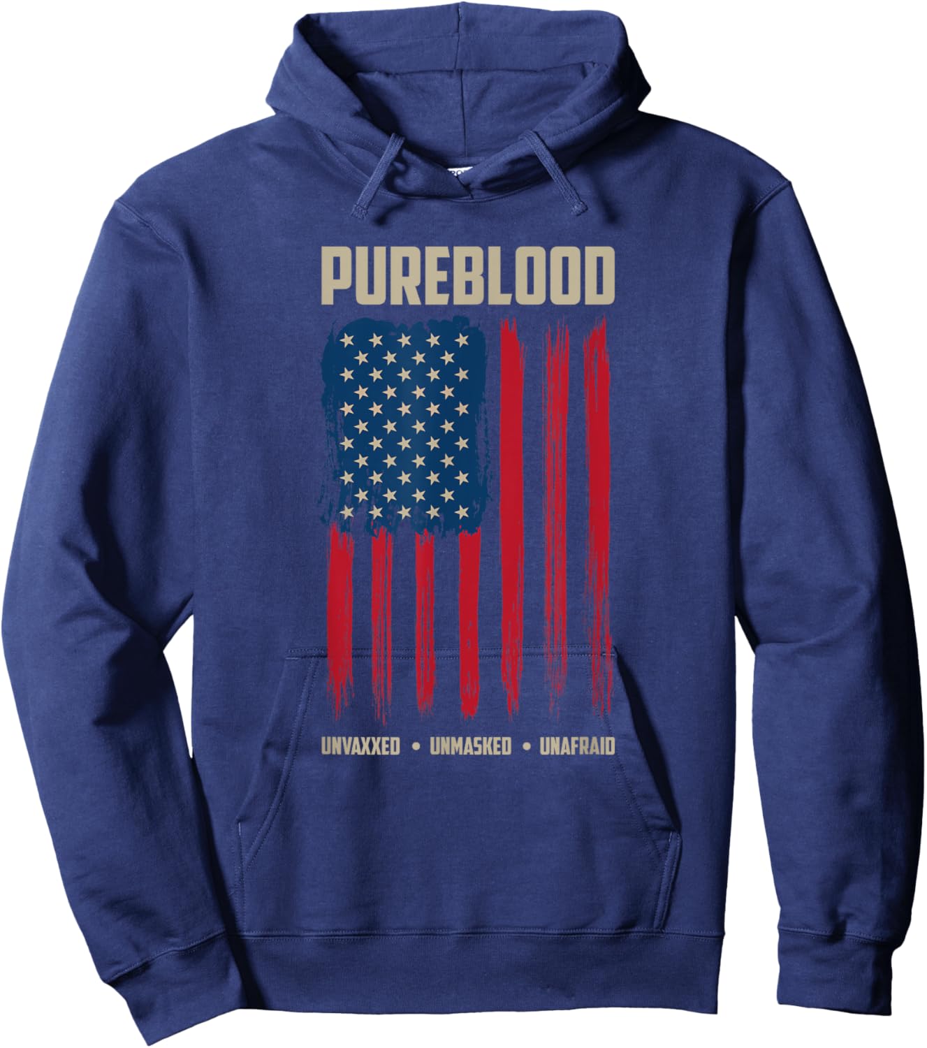 Pureblood American Flag Pure Blooded Patriot Hoodie - Hoodie | Navy