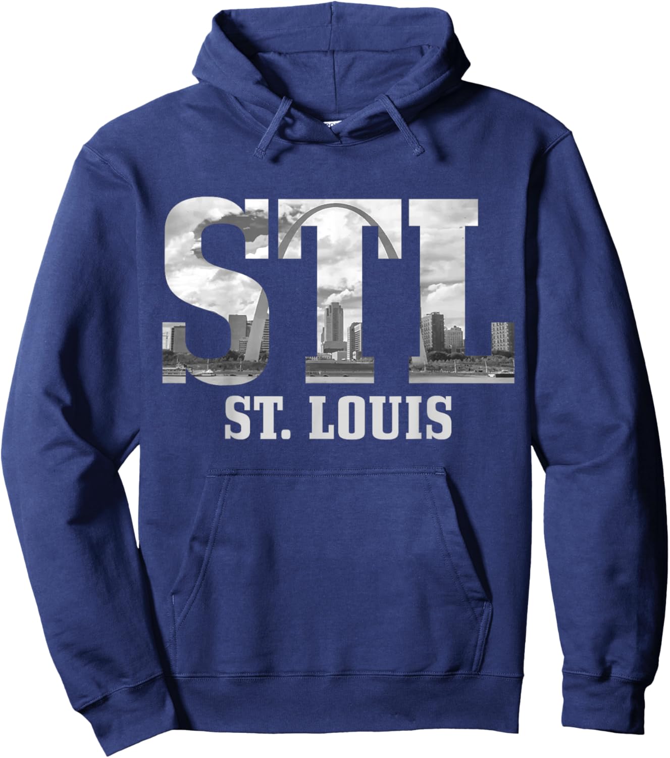 St. Louis STL Skyline Pride Missouri Vintage Hoodie - Hoodie | Navy