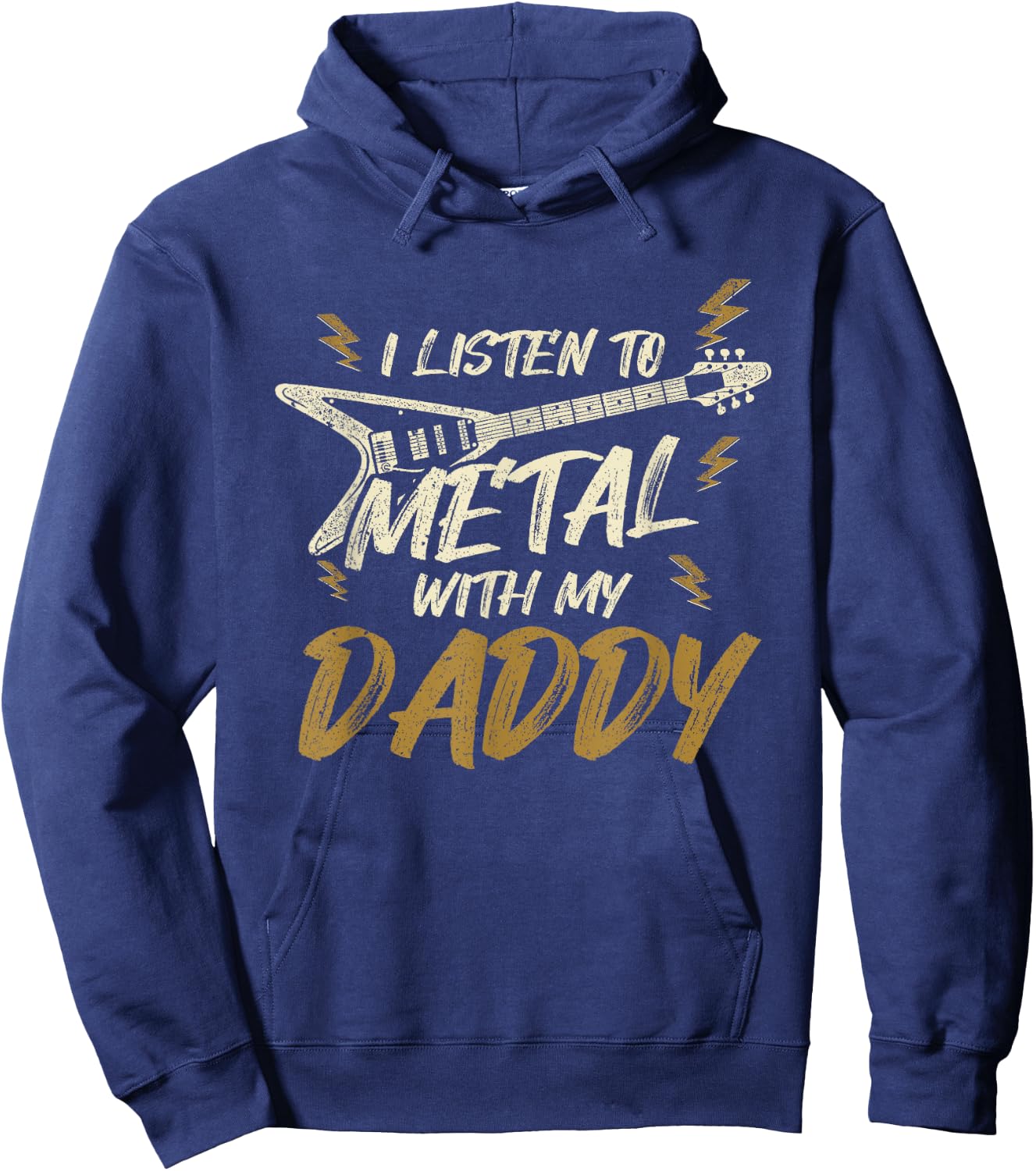 Heavy Metal Kids Listen With My Daddy Rock Music Hoodie - Hoodie | Navy