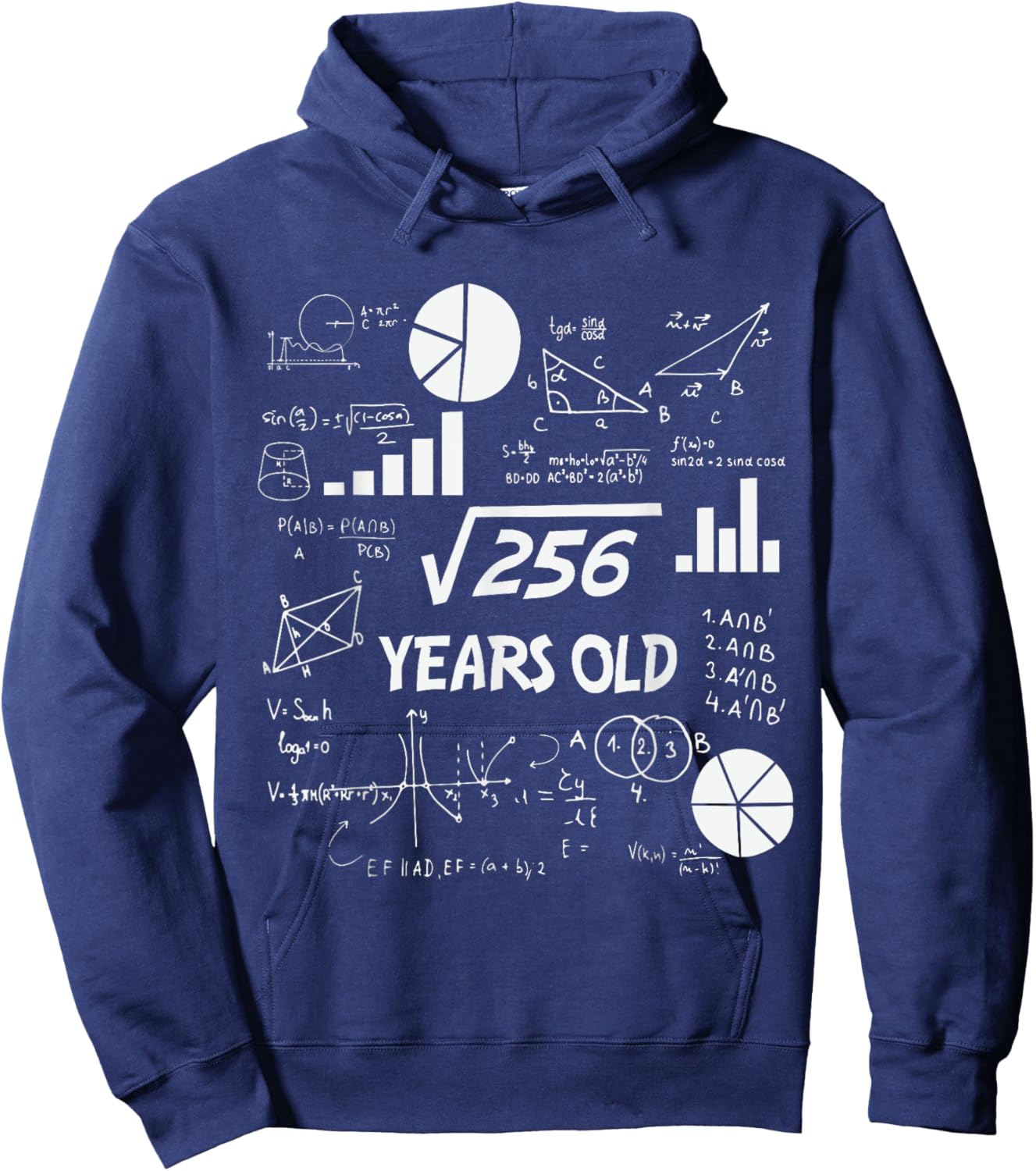 16th Birthday Square Root of 256 Math 16 Years Old Birthday Hoodie - Hoodie | Navy