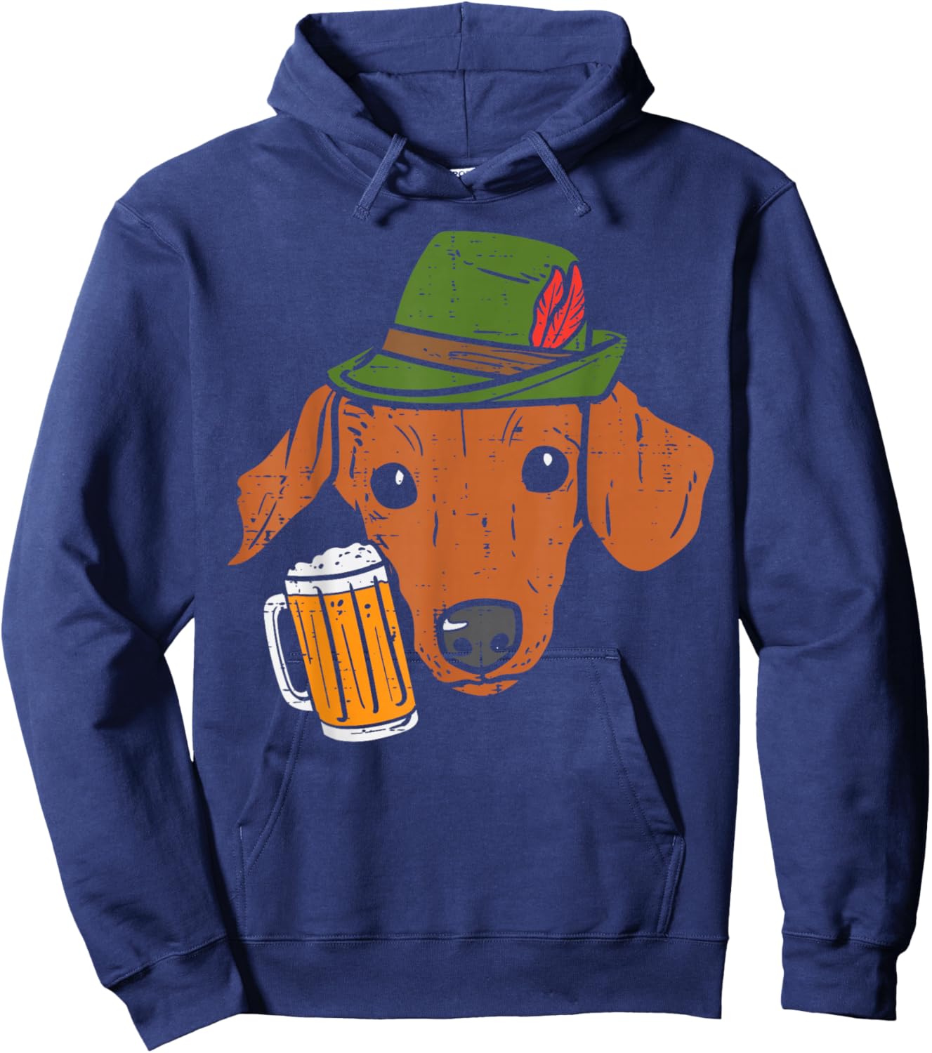 German Dachshund Oktoberfest Bavarian Weiner Sausage Dog Hoodie - Hoodie | Navy