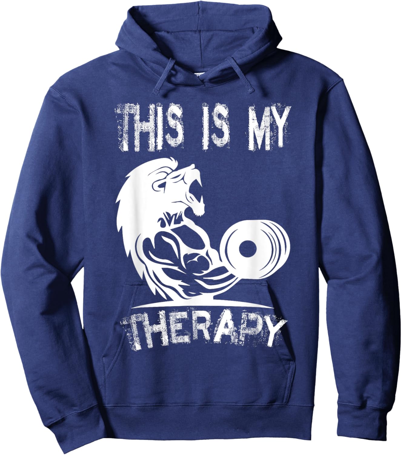 This Is My Therapy Bodybuilding Gym Hoodie - Hoodie | Navy