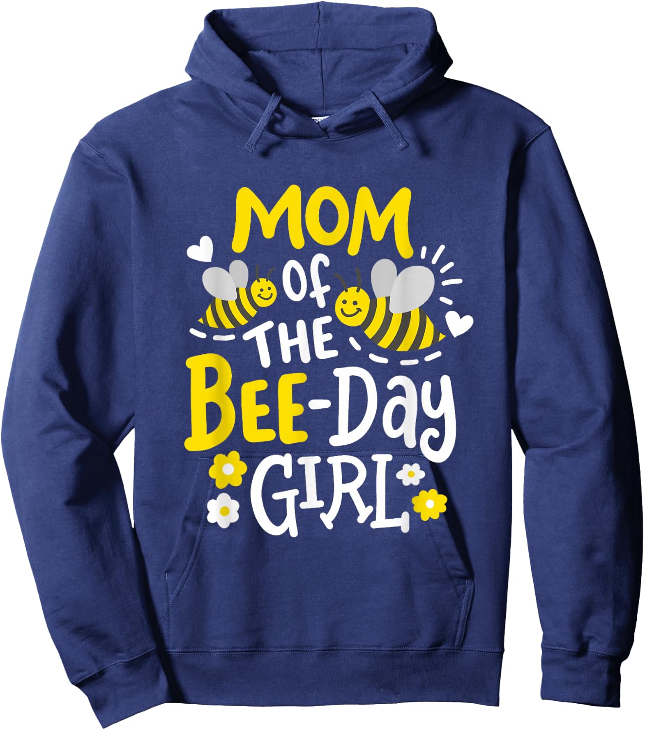 Mom of The Bee-Day Girl Birthday Party Matching Family Women Hoodie - Hoodie | Navy