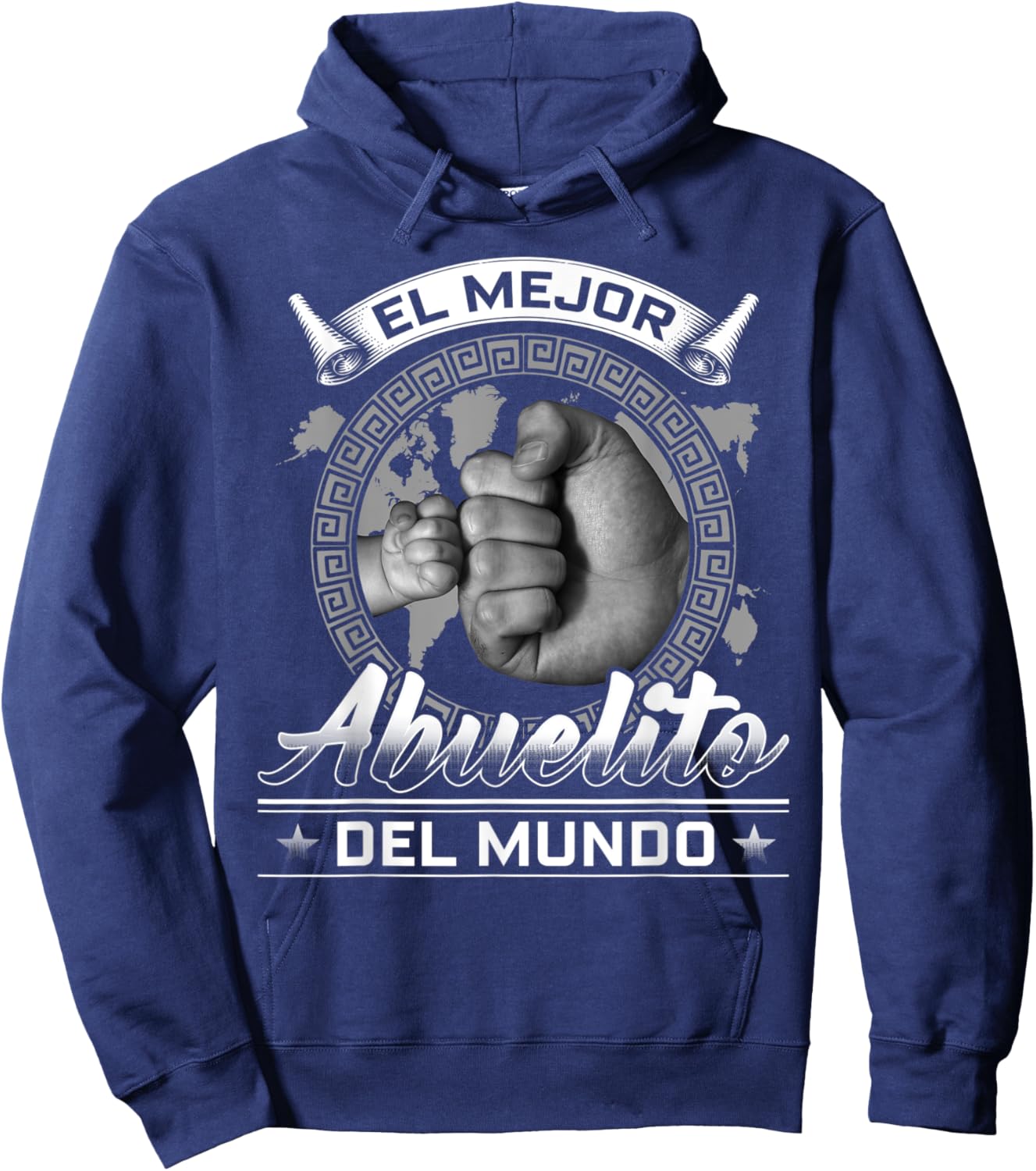 El Mejor Abuelito Del Mundo Men American Flag Decor Grandpa Hoodie - Hoodie | Navy