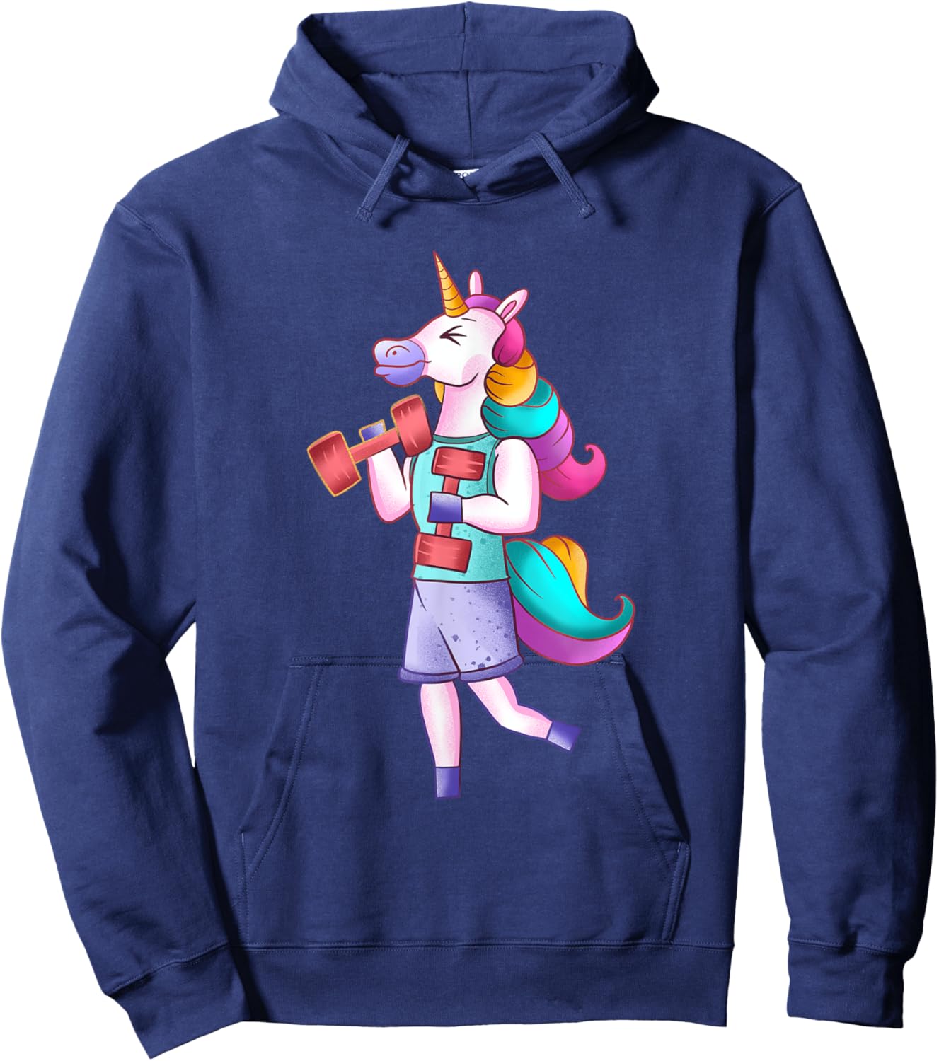 Funny Unicorn Gym Athlete Working Out Unicorn Gym Lover Hoodie - Hoodie | Navy