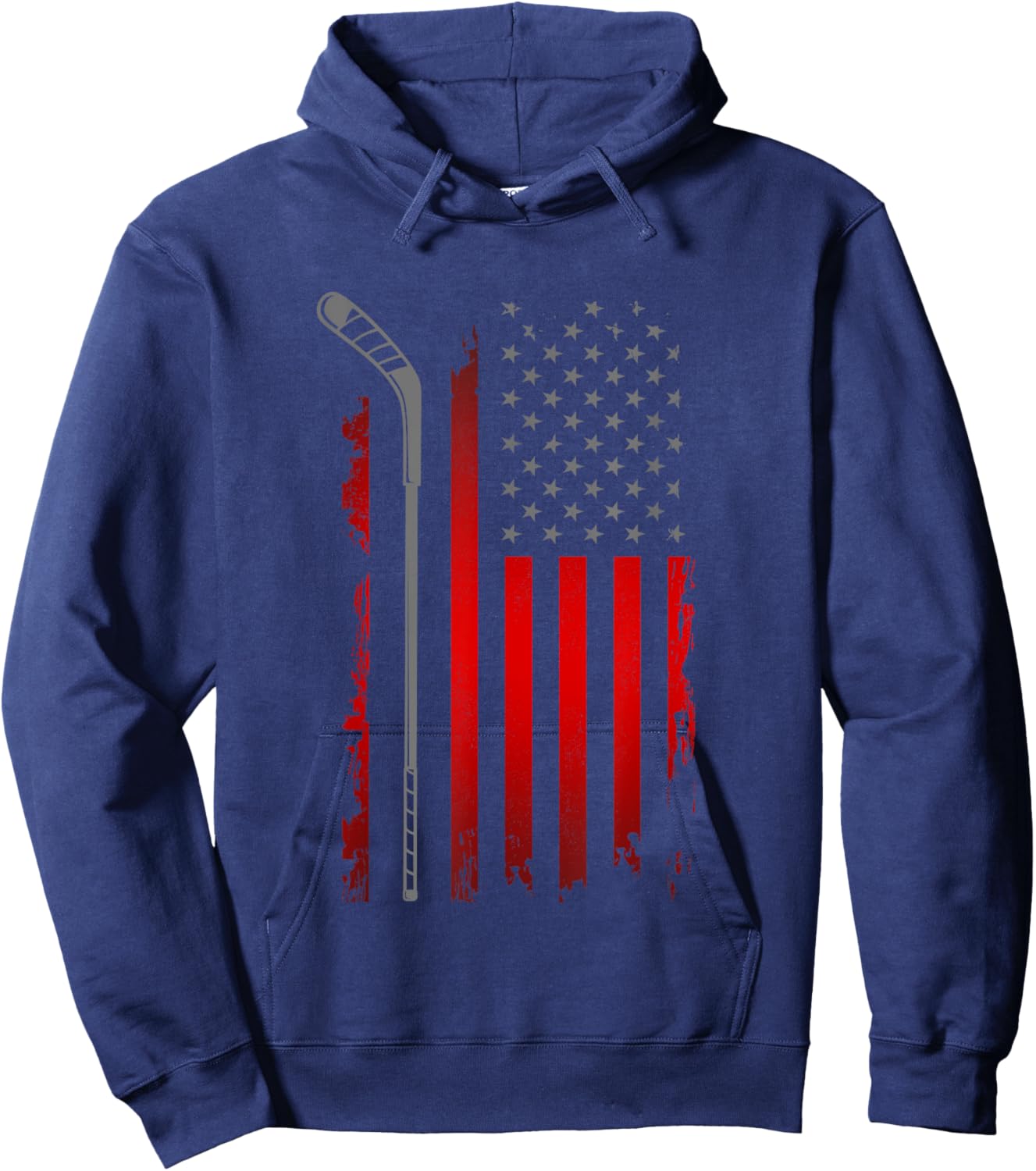 American Flag Hockey Apparel - Hockey Women Kids Men Hoodie - Hoodie | Navy