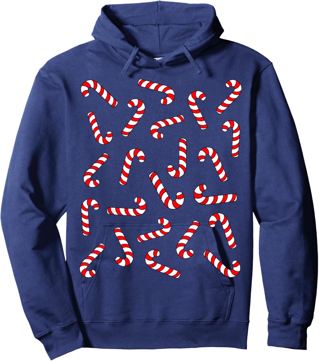 Christmas Candy Cane Shirt Kids Candy Canes Pajamas Family Hoodie - Hoodie | Navy