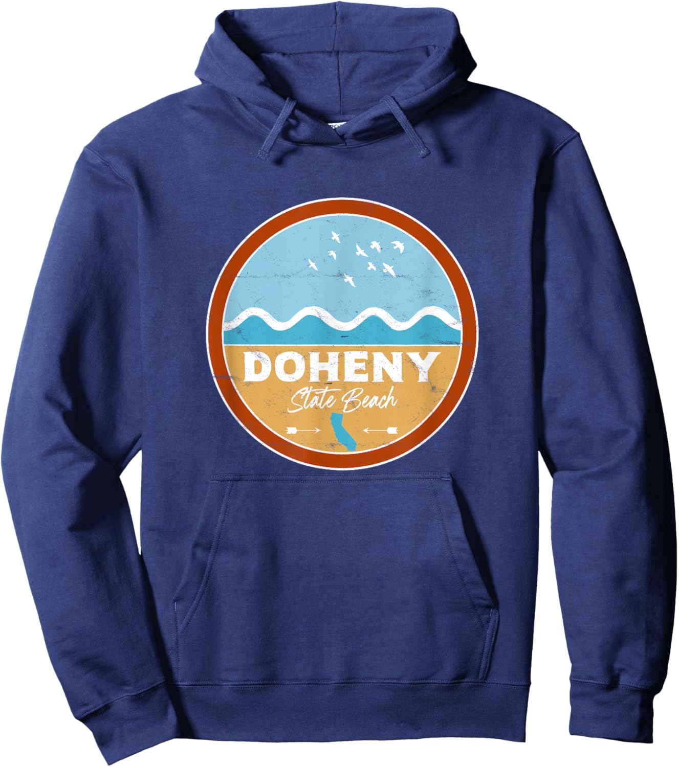 Doheny State Beach California CA Beach Lover Waves Hoodie - Hoodie | Navy