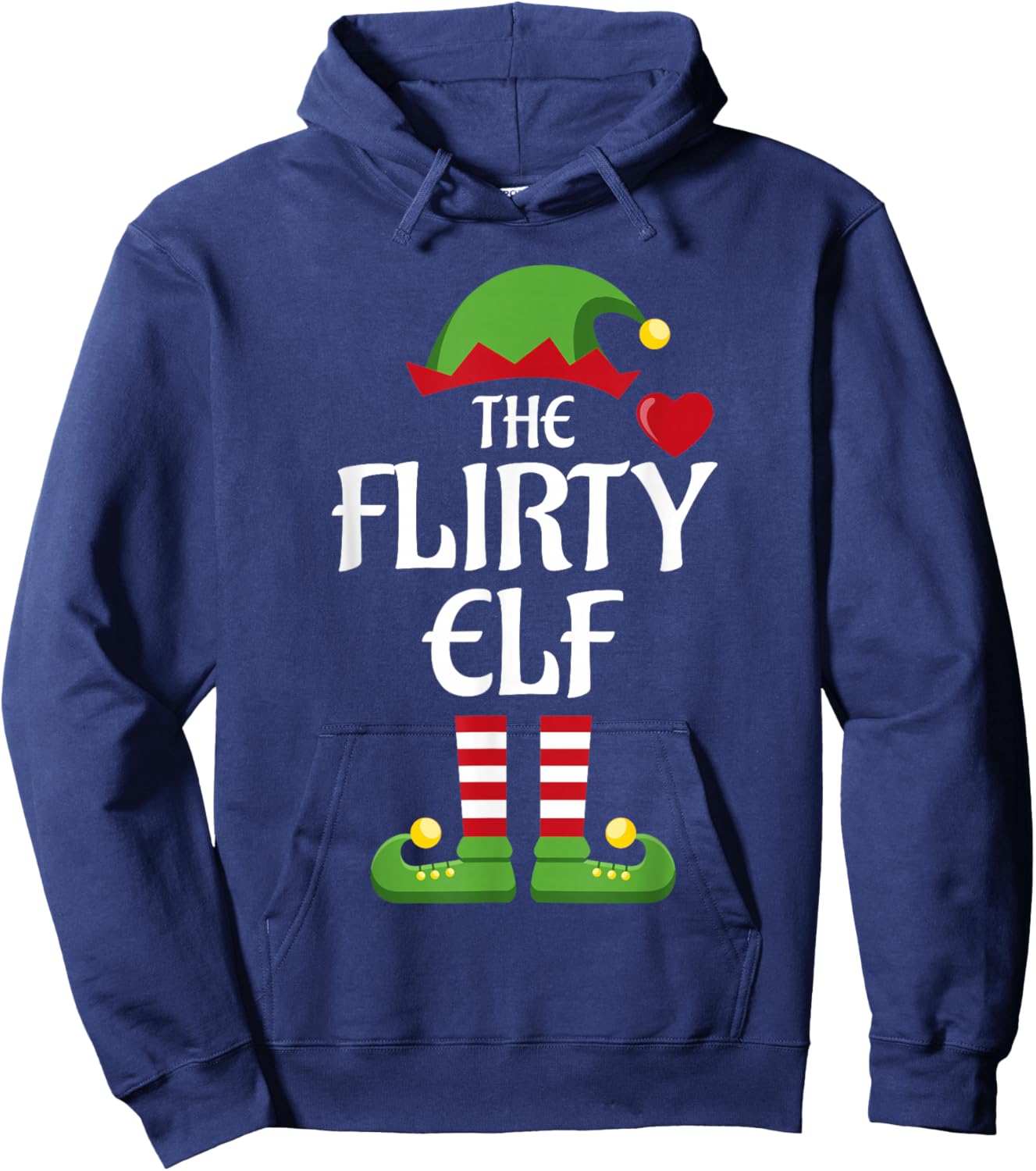 Flirty Elf Family Matching Group Christmas Hoodie - Hoodie | Navy