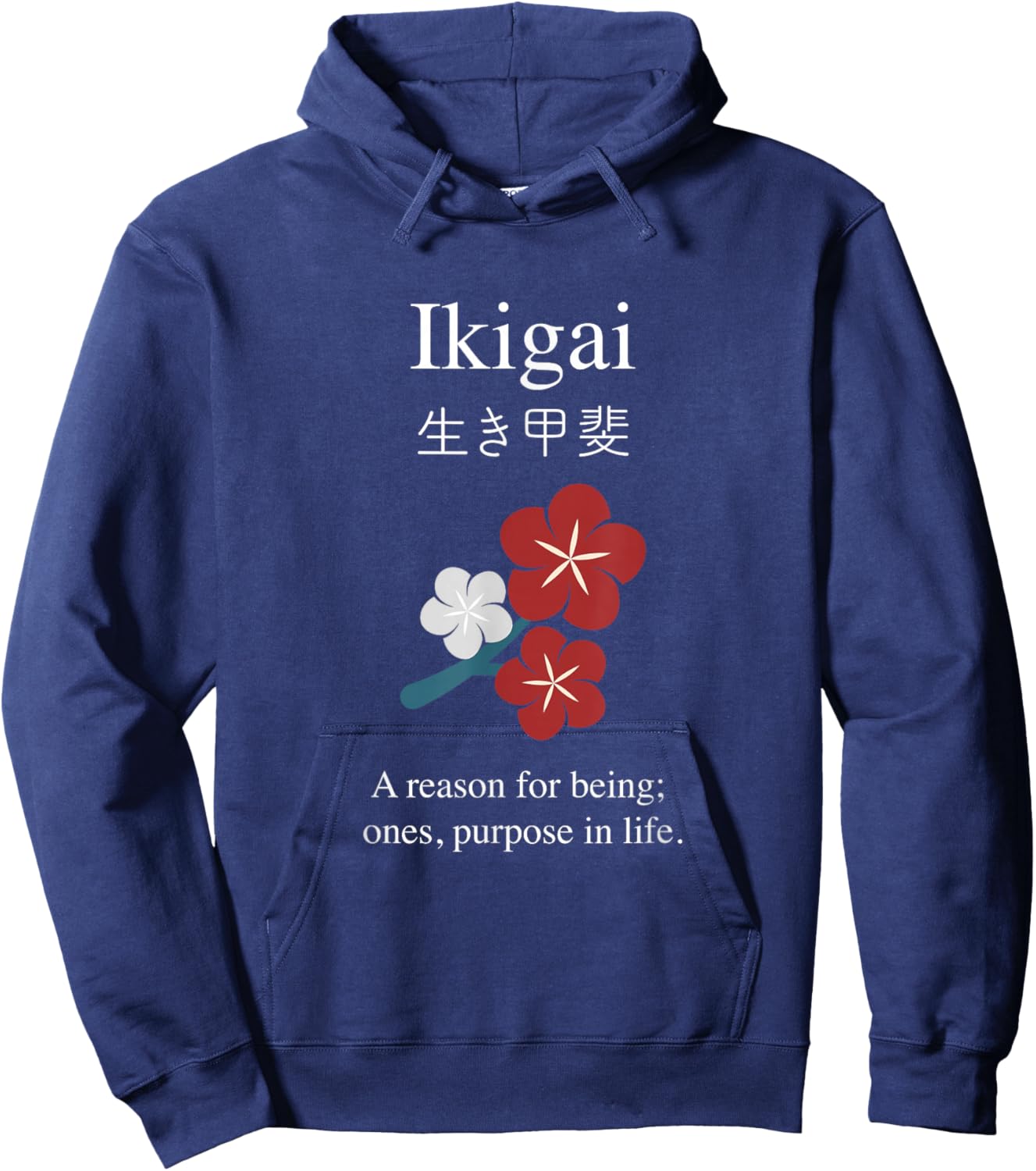 Ikigai | Japanese Philosophy Hoodie - Hoodie | Navy