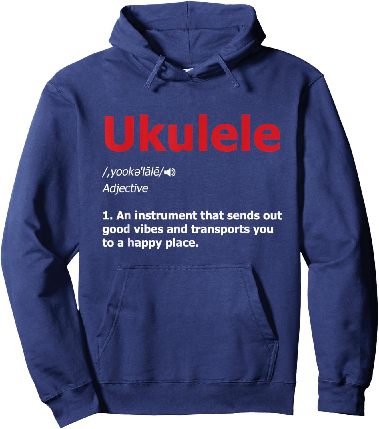 Ukulele Definition Musical Instrument Music Acoustic Guitarist Hoodie - Hoodie | Navy