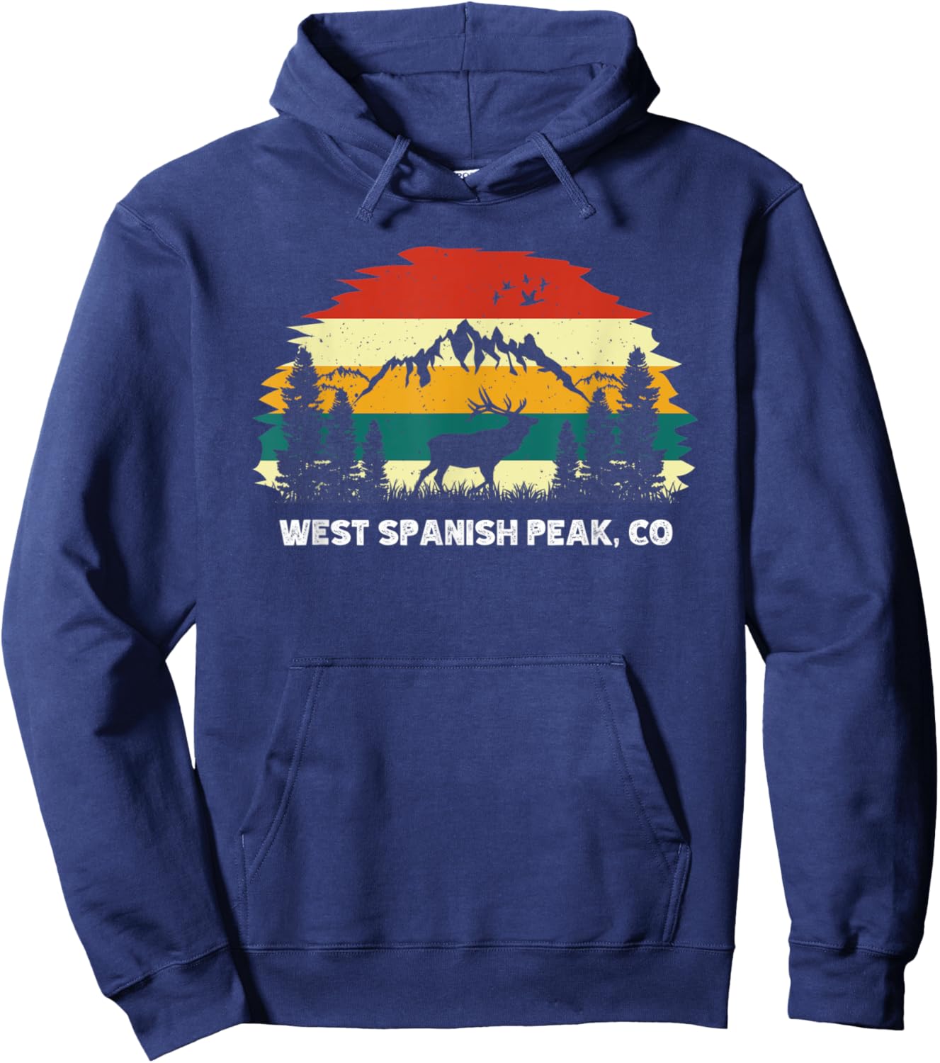 West Spanish Peak, CO mountain hiking nature outdoor camping Hoodie - Hoodie | Navy