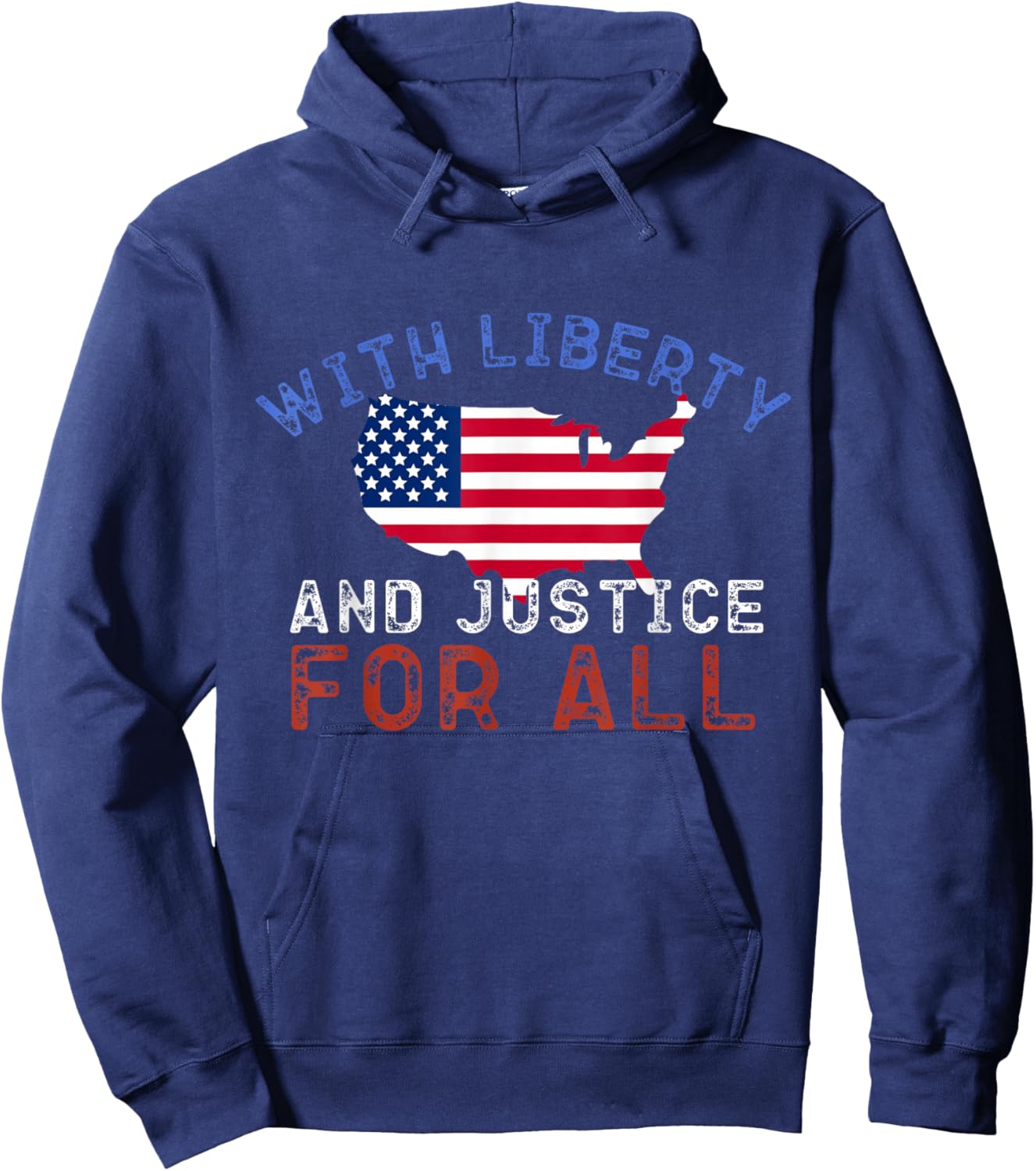 With Liberty And Justice For All Hoodie - Hoodie | Navy